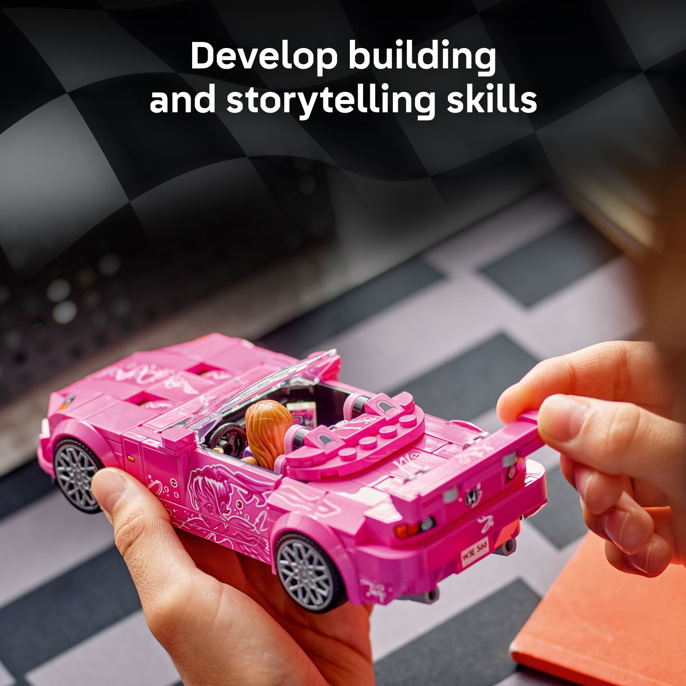 LEGO Speed Champions 2 Fast 2 Furious Honda S2000 Building Set with Suki Minifigure (Hot Pink, 300 Pieces) kdcxb