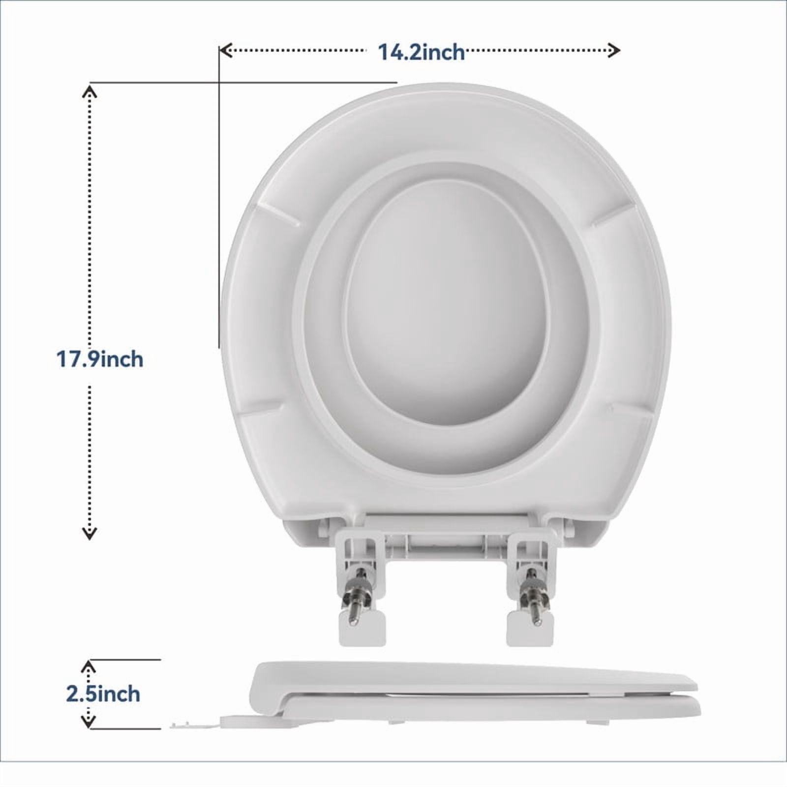 Auktopt Round Toilet Seat with Built-in Toddler Potty Training Seat (Soft Close, White) 22cqj - Image 4