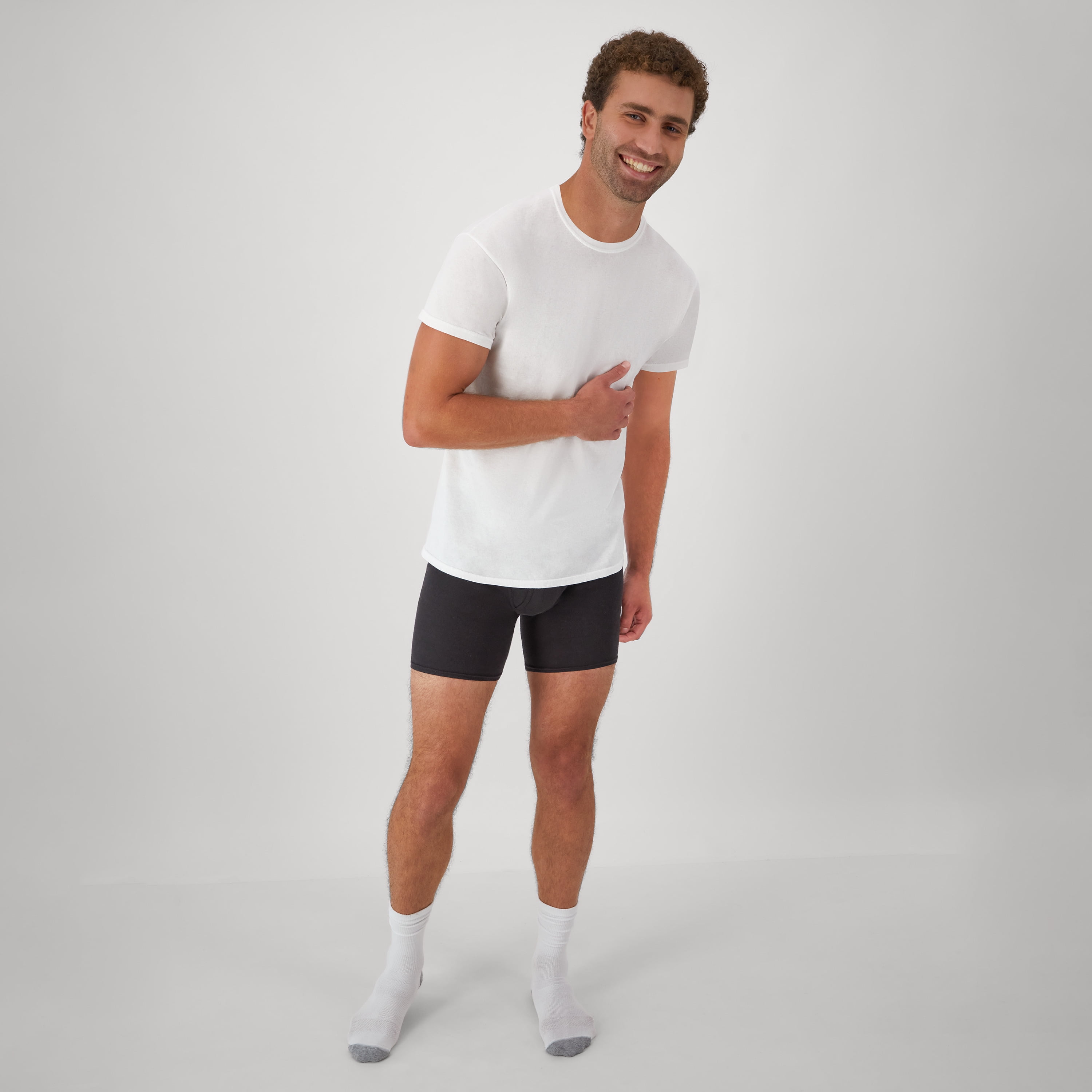 Hanes Men's Crewneck Undershirt Moisture-Wicking T-Shirt (White, L, 3 Pack) 2loan
