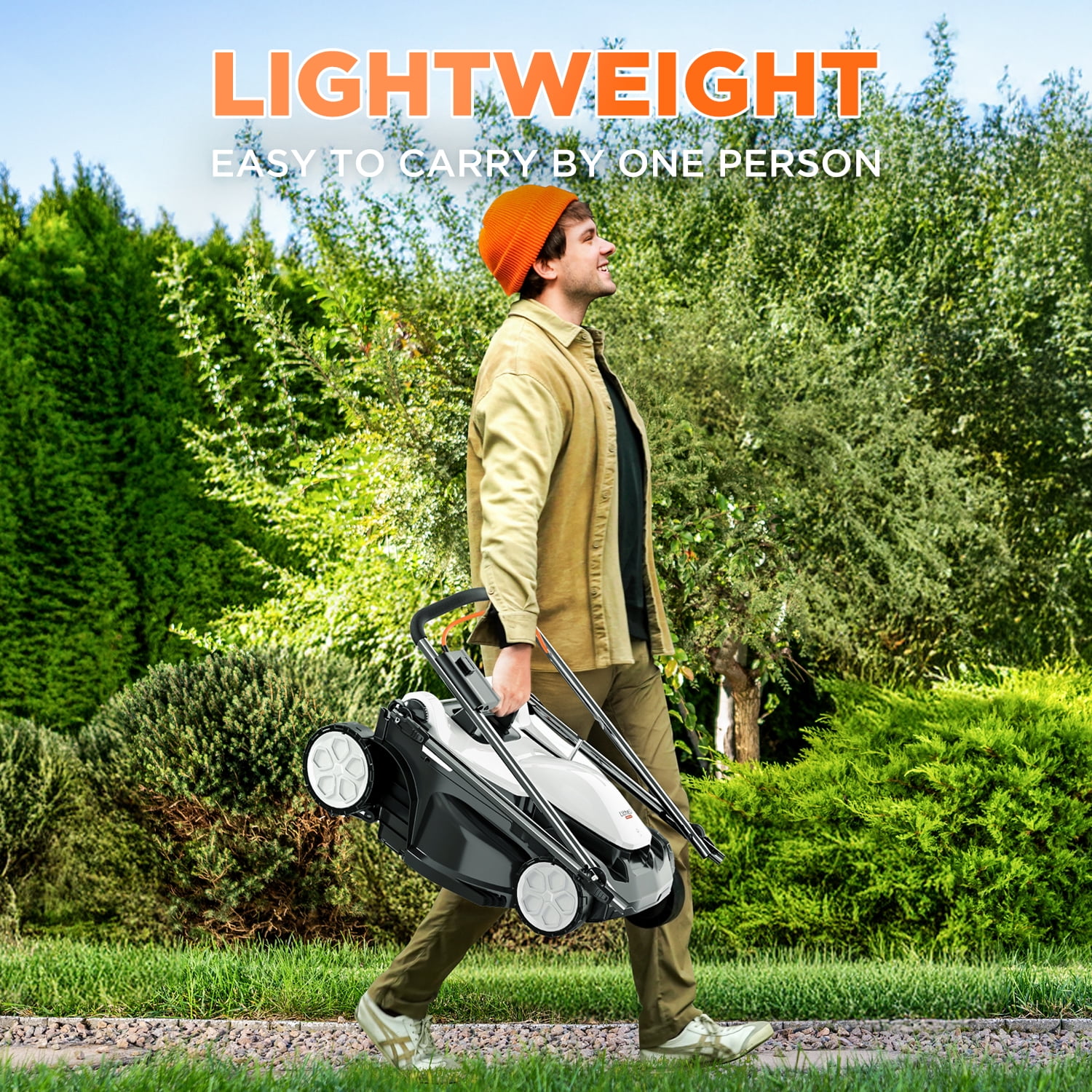 Litheli Cordless Electric Lawn Mower, Brushless Motor with 6-Position Height Adjustment (16 in, 2 x 20V 4.0Ah Batteries) 4j00b