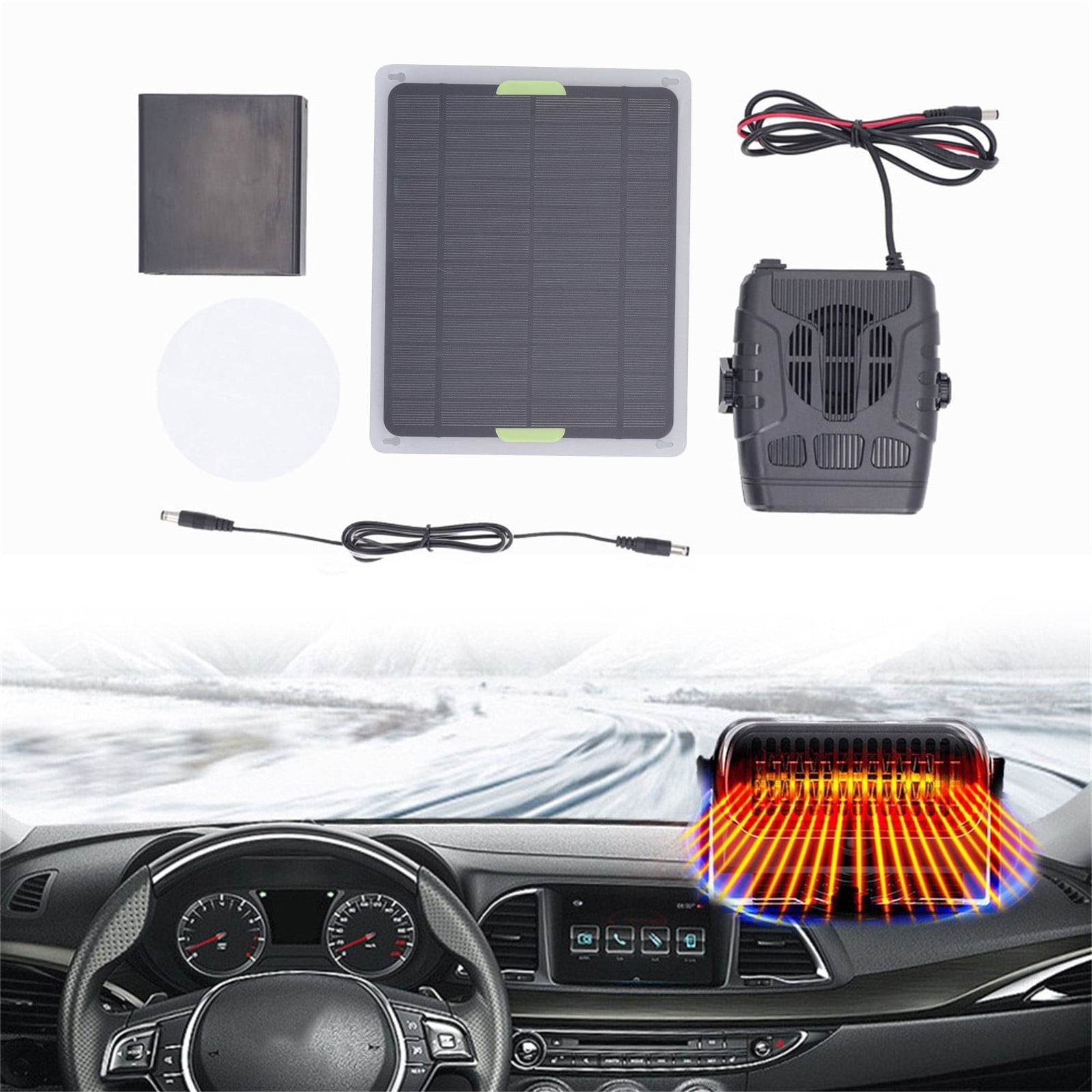 PLPPYFS Solar Panel Heater and Portable Power Bank (Black, 5V) 1eq3n