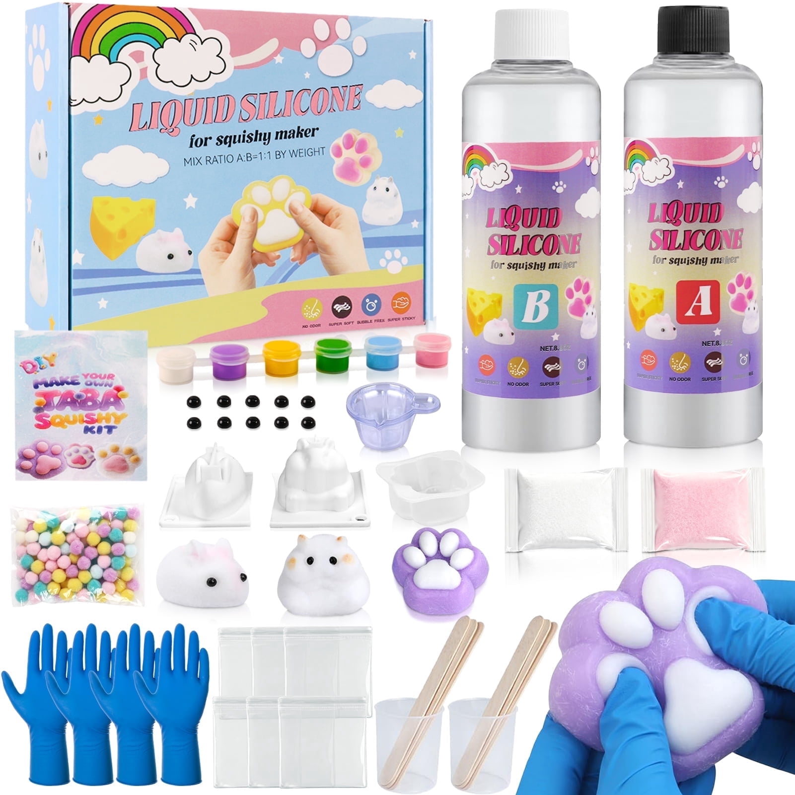 CandWuom DIY Squishy Making Kit, Silicone Crafting Set for Custom Soft Toys (18 oz) 71txz