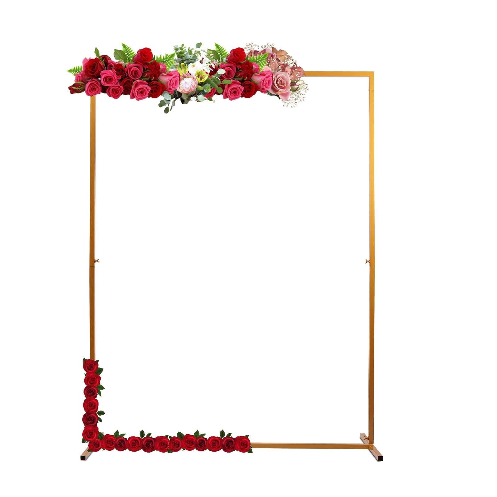 Fetcoi Wedding Arch Backdrop Stand, Heavy-duty Metal Frame for Flowers and Balloons (Gold, 6.6 ft x 4.9 ft) 9ylsw
