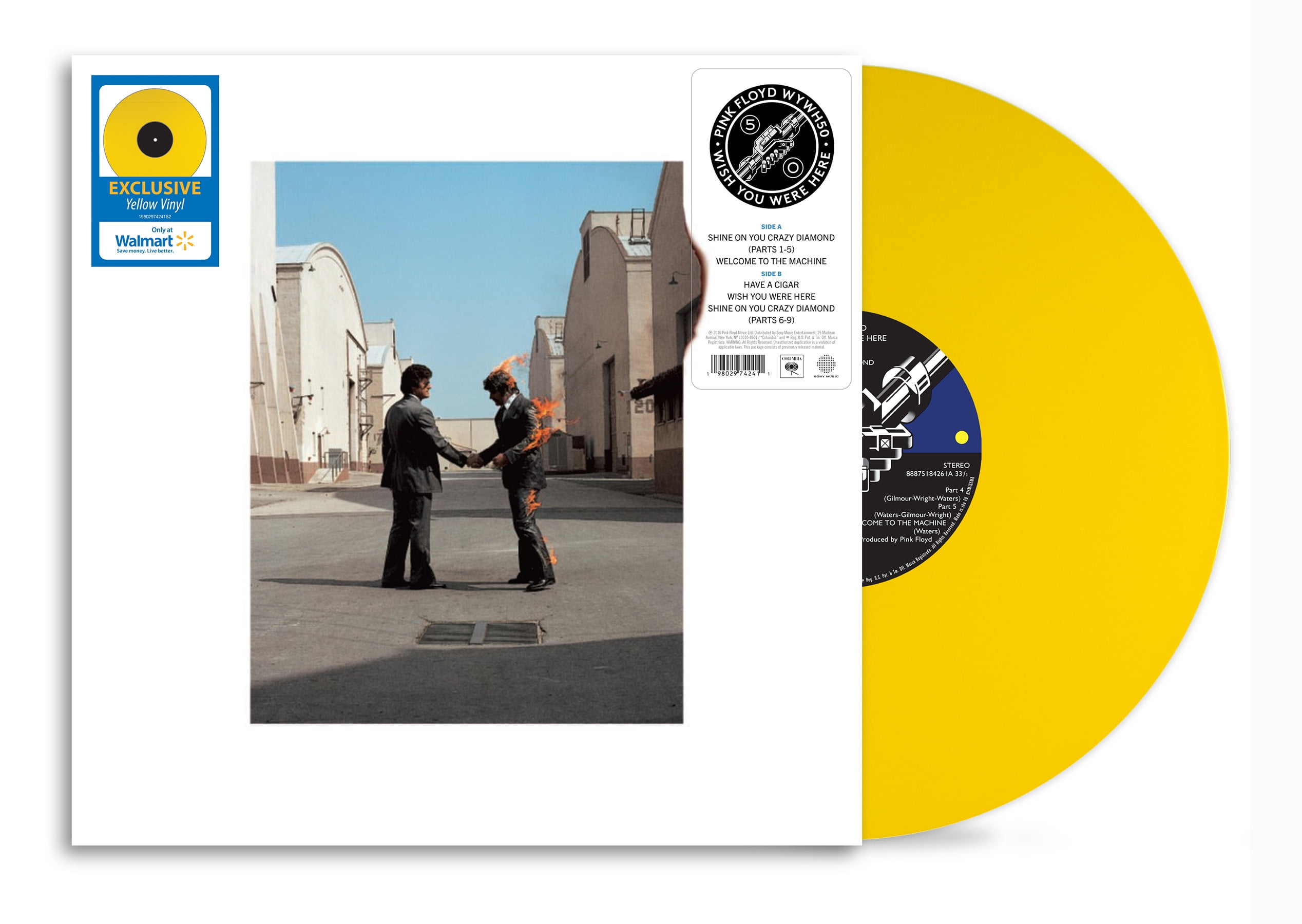 Sony Music Pink Floyd Wish You Were Here 50th Anniversary Edition Vinyl Record (Yellow, 12 in) queal