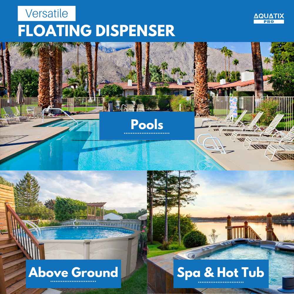 Aquatix Pro Pool Chlorine Floater Dispenser for 1 in to 3 in Tablets (Blue, Large) koduz