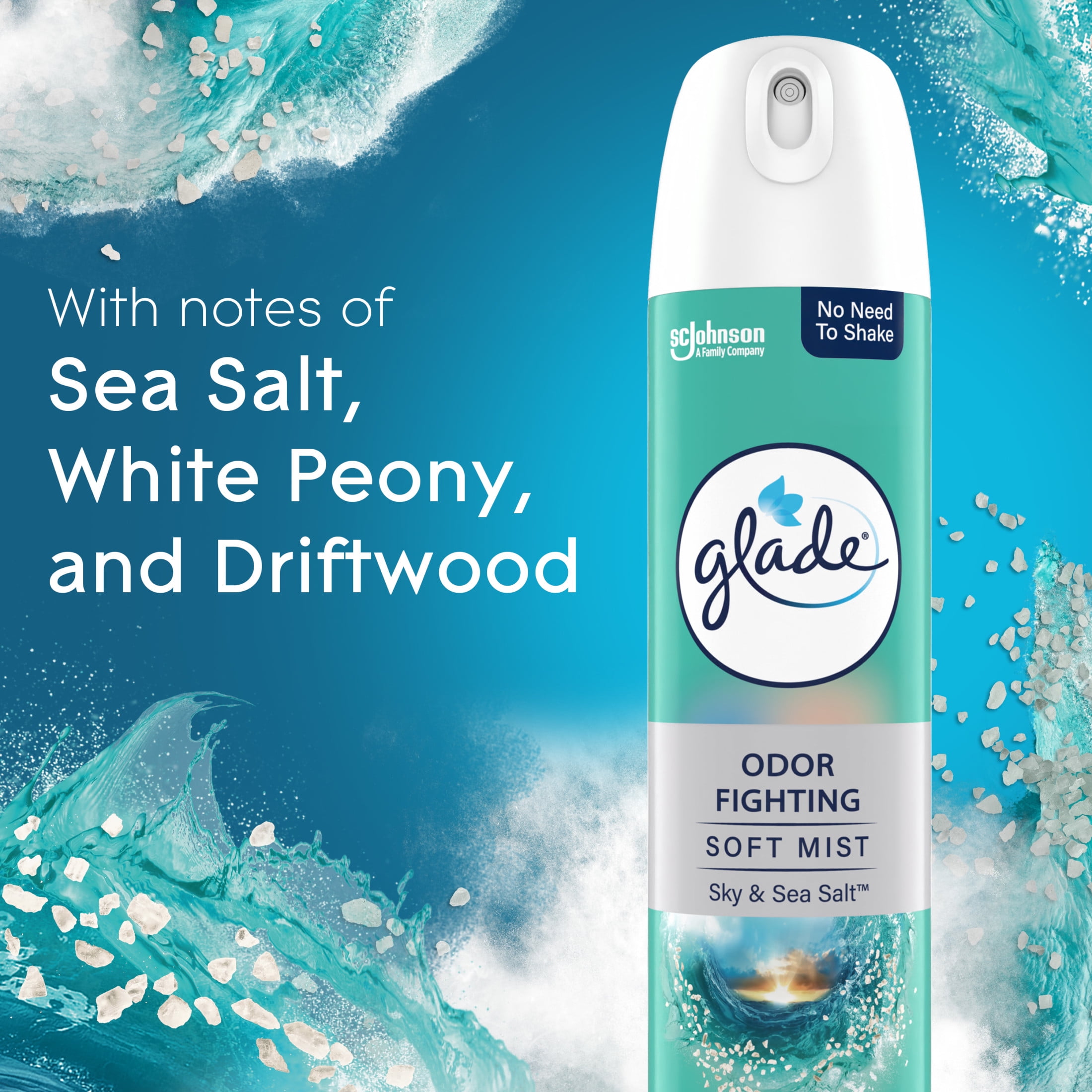 Glade Air Freshener Spray, Sky and Sea Salt Scent, Essential Oil Infused (6 Pack, 8 oz) kmto7