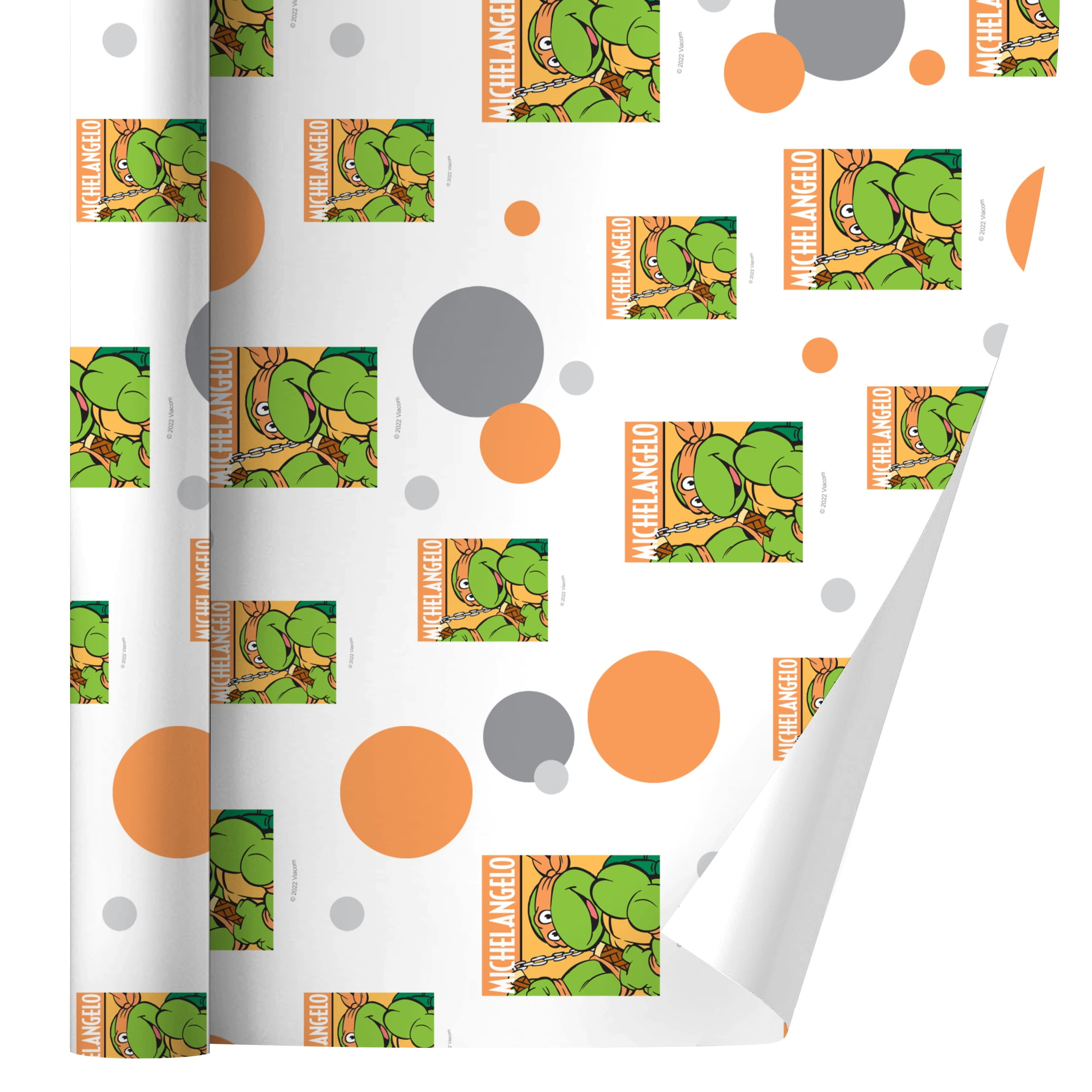 Graphics and More Teenage Mutant Ninja Turtles Michelangelo Gift Wrap (White, 30 in x 72 in) r23ro