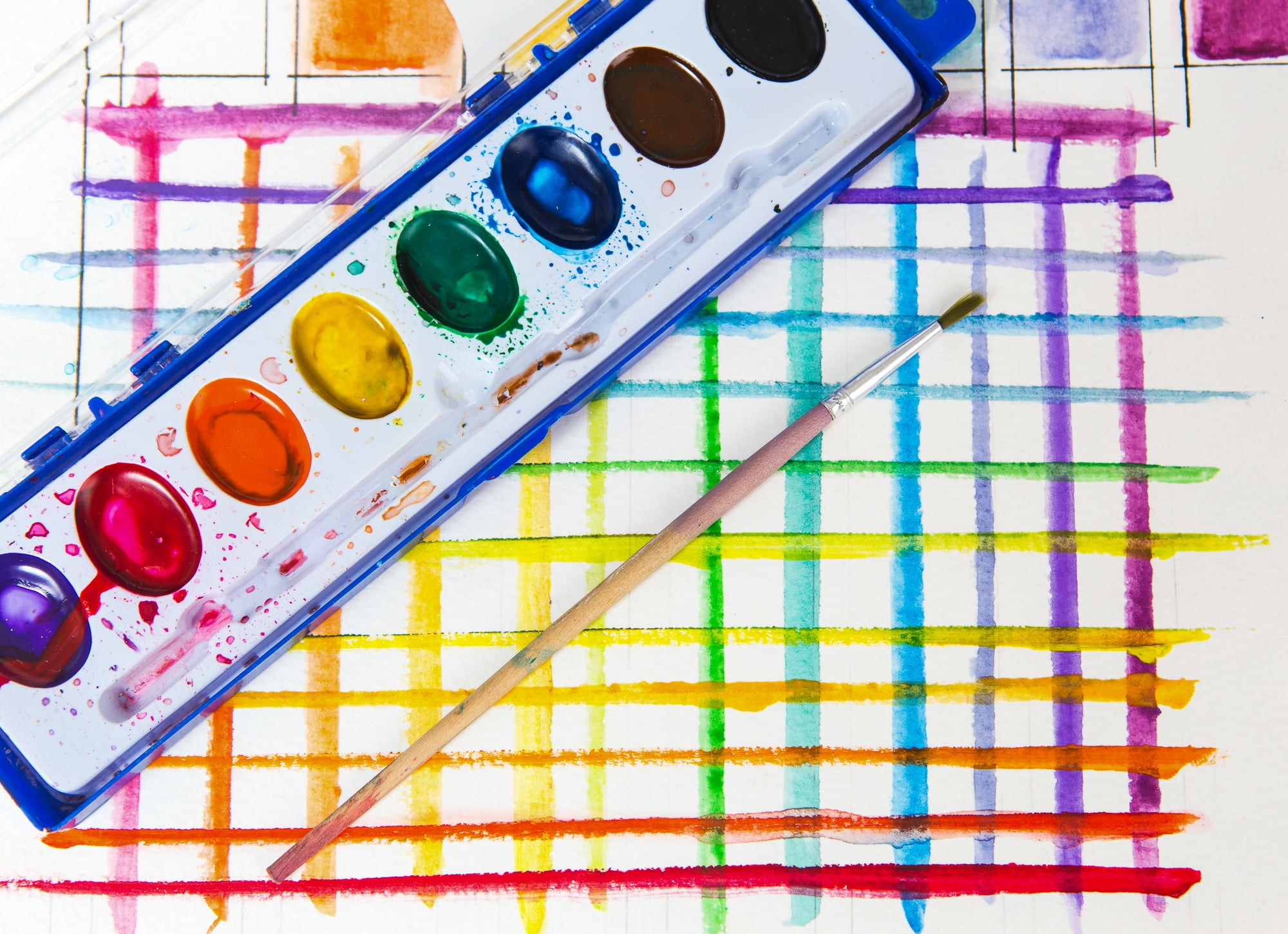 Color Swell Washable Watercolor Paint Set with Wood Brushes (Assorted, 20-Pack) 4nnem