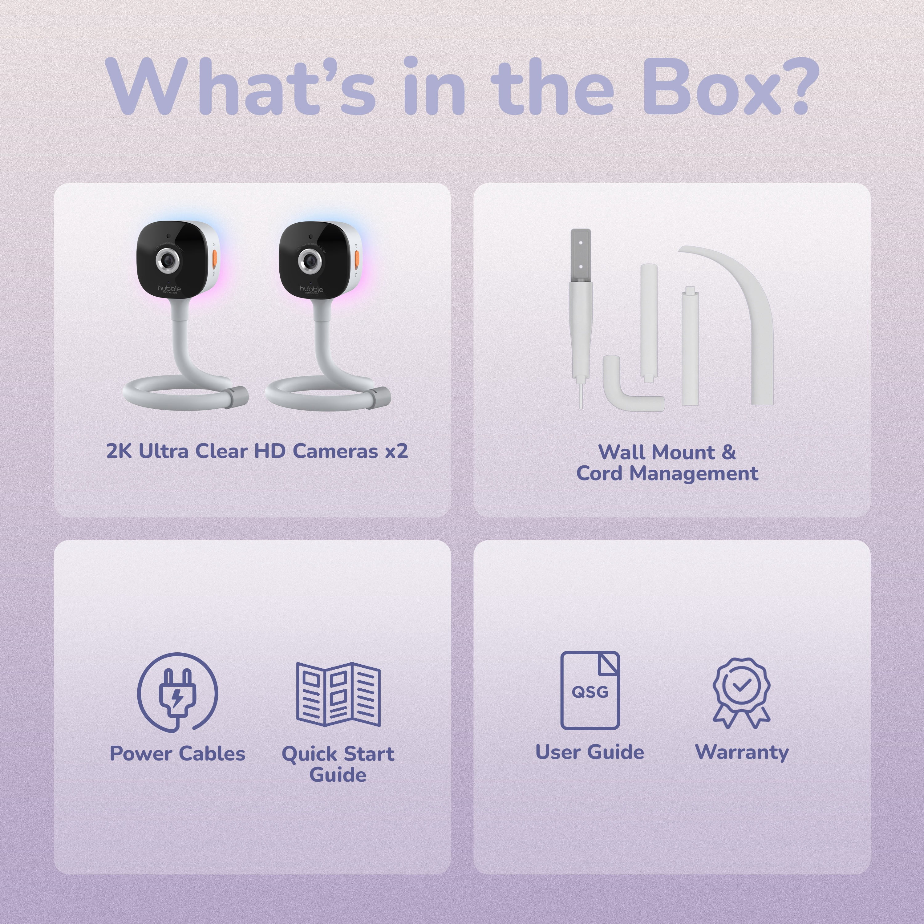 Hubble GoBaby AI Pro Twin Baby Monitor System with Dual 2K UHD Cameras and 5 in HD Parent Unit 0dqsa