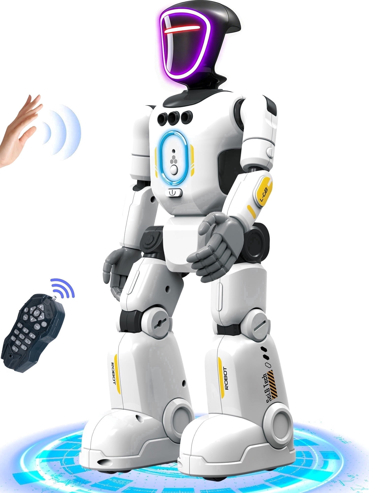 GMDISC Remote Control Robot Toy, Interactive Smart Programmable Robot with Gesture Sensing (White, 10 in) bca7a