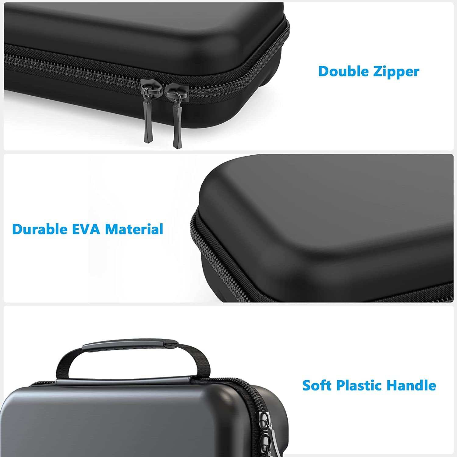 HEYSTOP Nintendo Switch Carrying Case, Protective Travel Organizer with 8 Game Card Slots (Black, 10.2 in x 4.7 in x 2.2 in) aursq