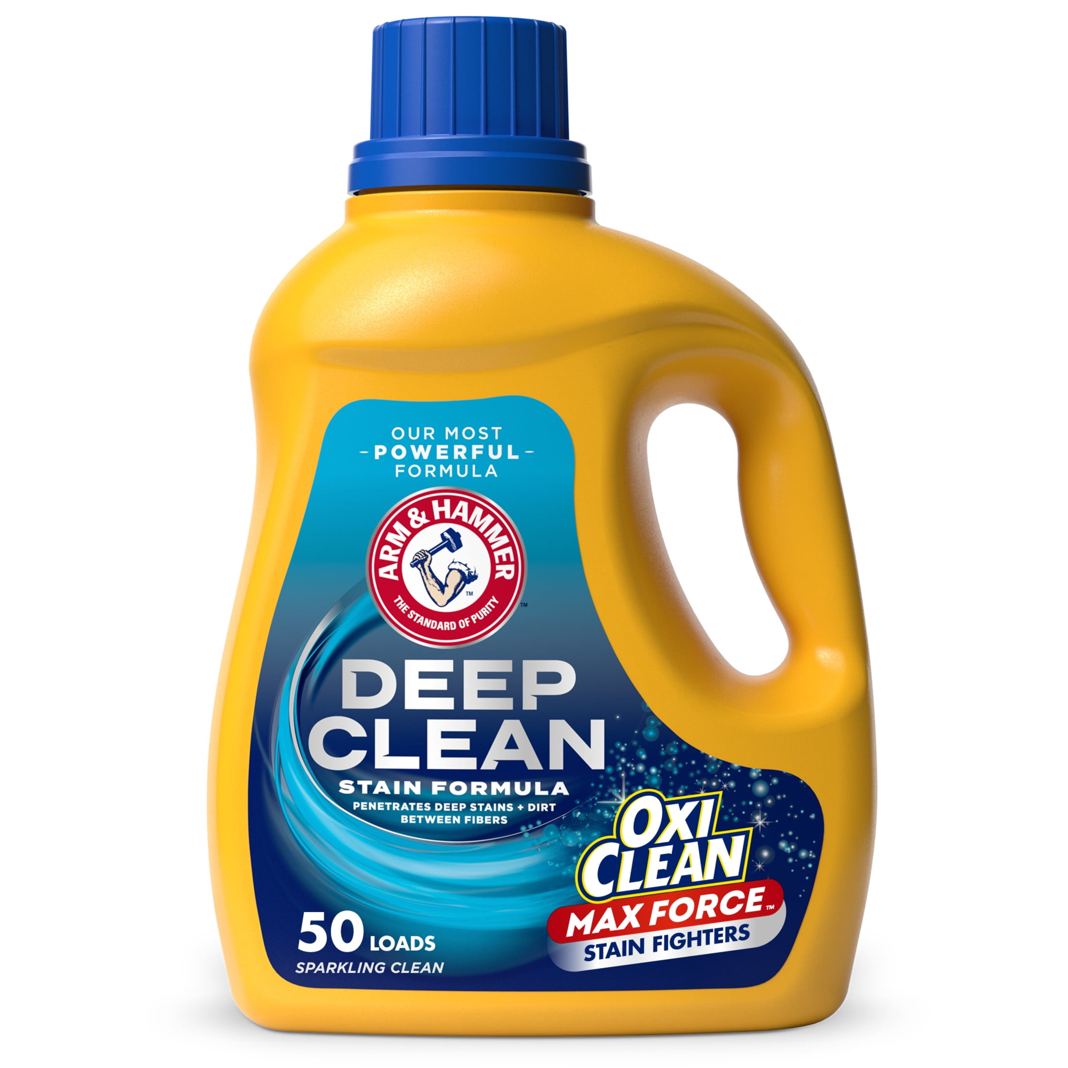 ARM & HAMMER Deep Clean OxiClean Max Force Liquid Laundry Detergent (Sparkling Clean, 75 fl oz) ls0ca