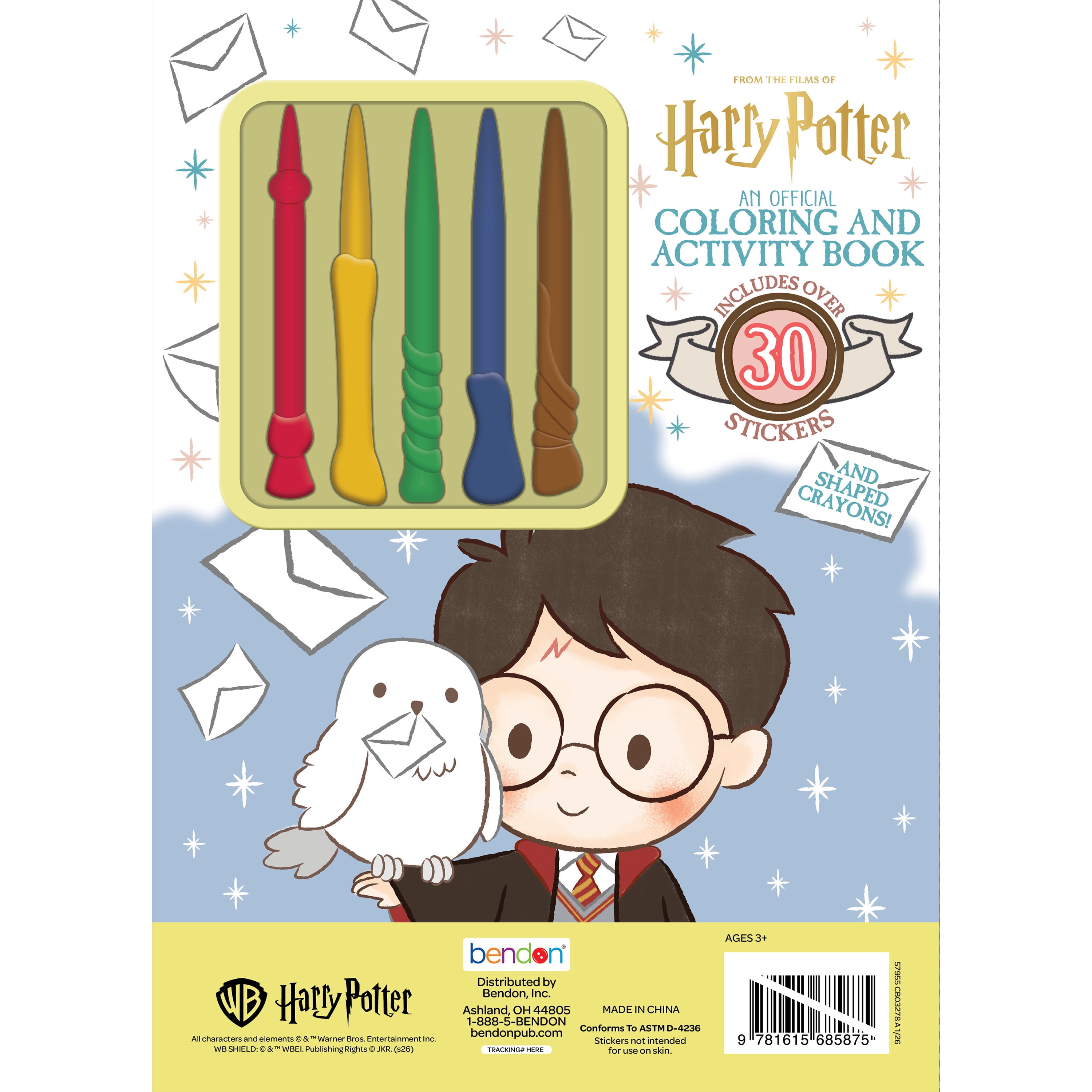 Harry Potter Coloring and Activity Book with 4 Wand-Shaped Crayons (Multicolor, 32 Pages) 3edhi