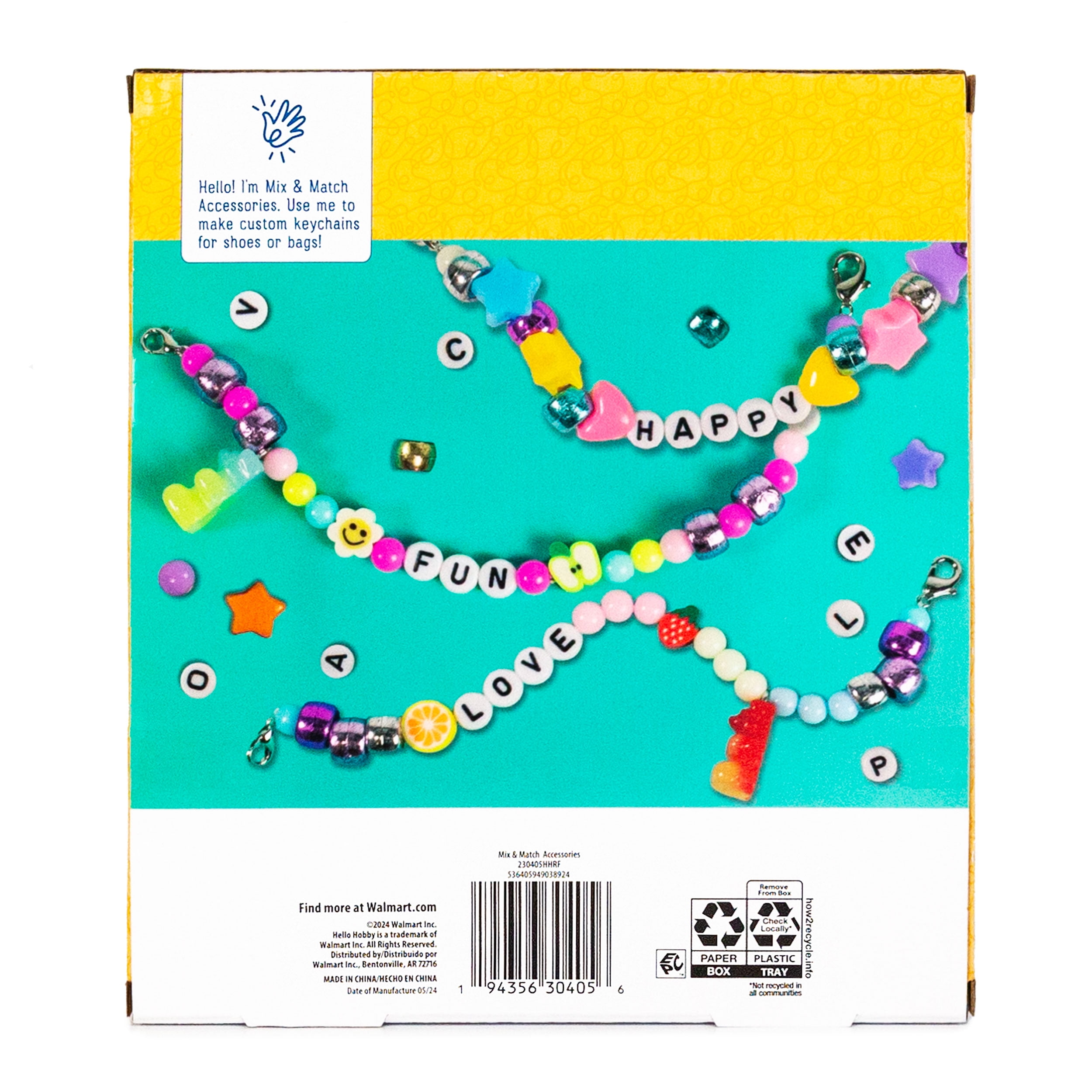 Hello Hobby DIY Jewelry Making Kit with Decorative Beads and Elastic Cording (Multi-Color, 2 Pack) mu3ik