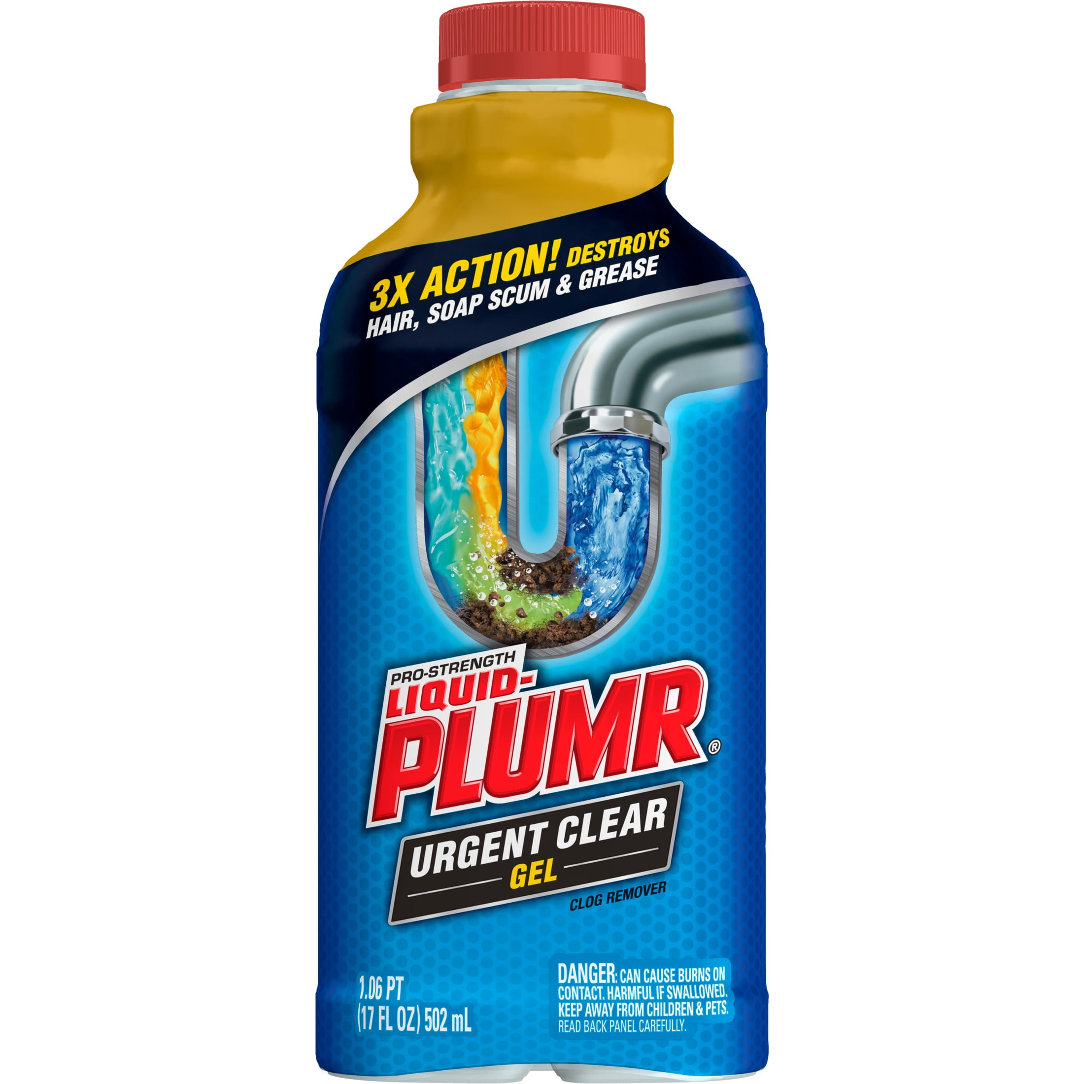 Liquid-Plumr Urgent Clear Drain Clog Remover Gel (Clear, 17 fl oz) ymx8p