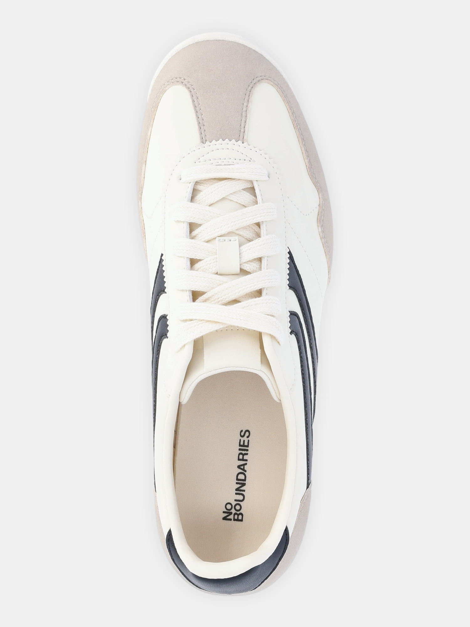 No Boundaries Women's Retro Lace-Up Sneakers (White, 8 US) 94fm0