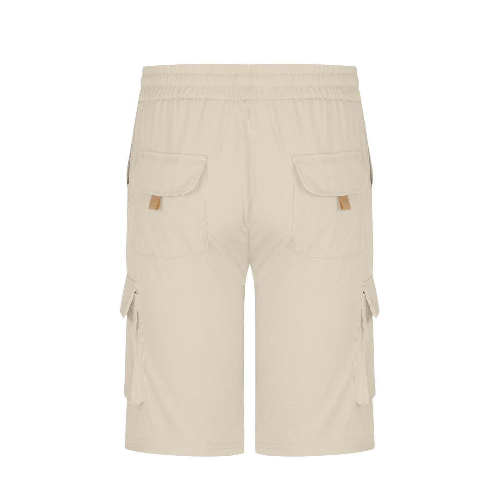 Elvqul Men's Pull-On Casual Shorts Lightweight Summer Print Apparel (Beige, Medium) py4zc