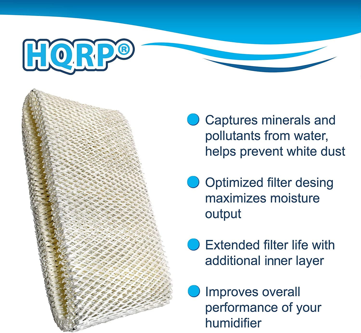 HQRP Humidifier Wick Filter Replacement for Sunbeam SCM3501 SCM3502 SCM3609P SCM3657 SCM3755C SCM3656 (1 Pack) 3af0t