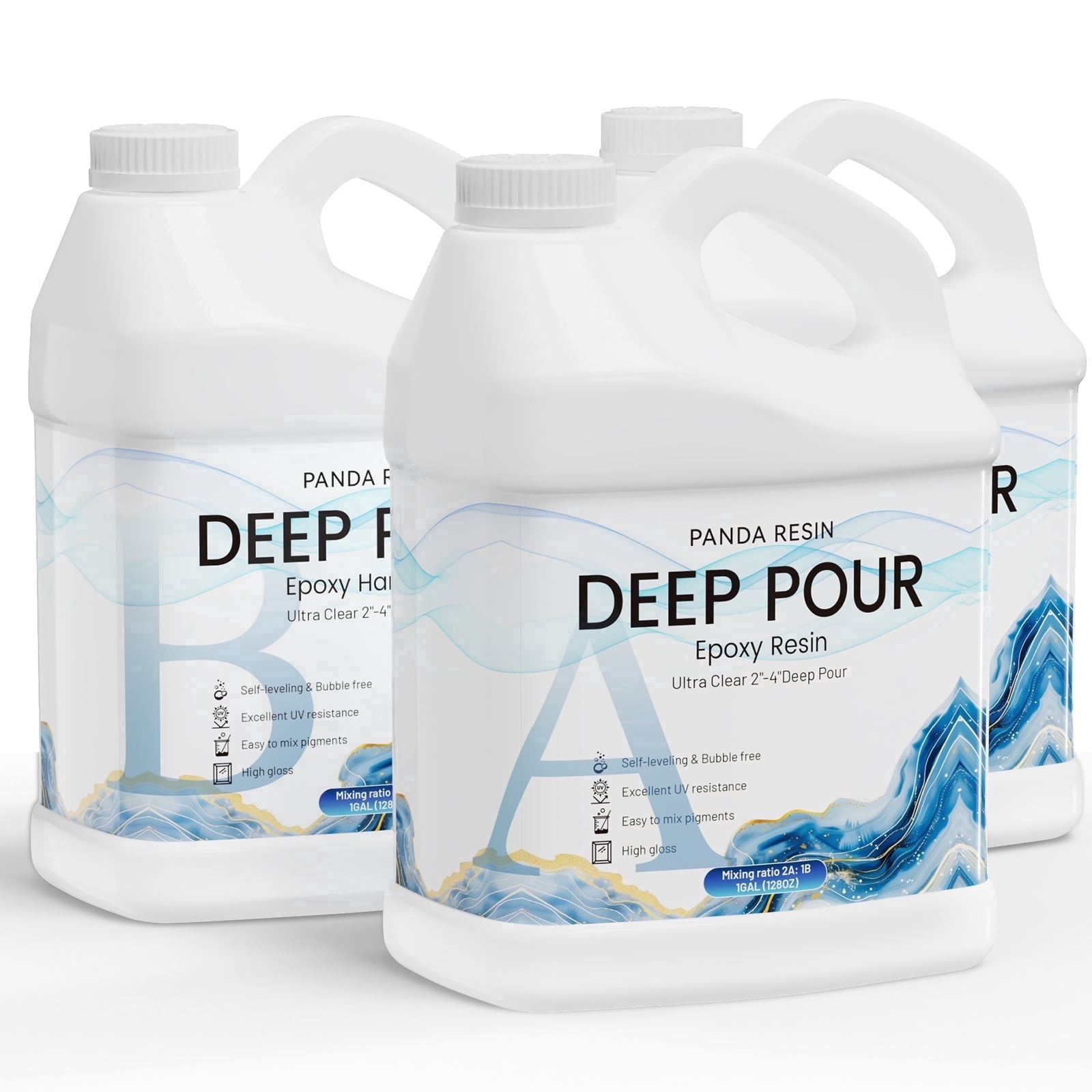 Panda Resin Deep Pour Epoxy Resin Kit for River Tables and Large Casting (Clear, 1.5 gal) nevv5
