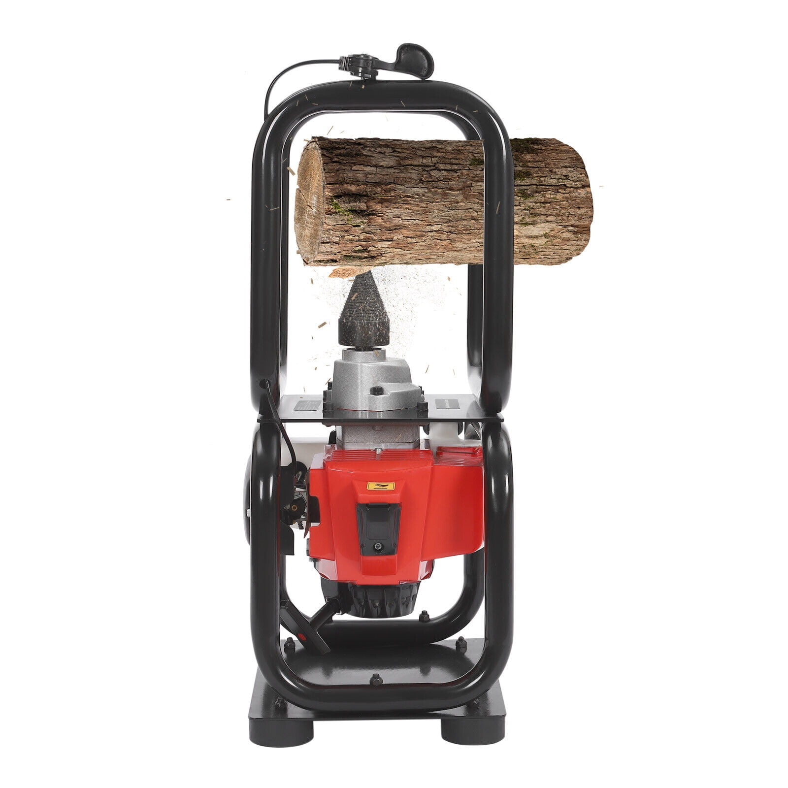 Generic 3.4HP 64CC Gas Powered Log Splitter Cone Drill Firewood Processor (Black, 0.4 gal) vzvqw