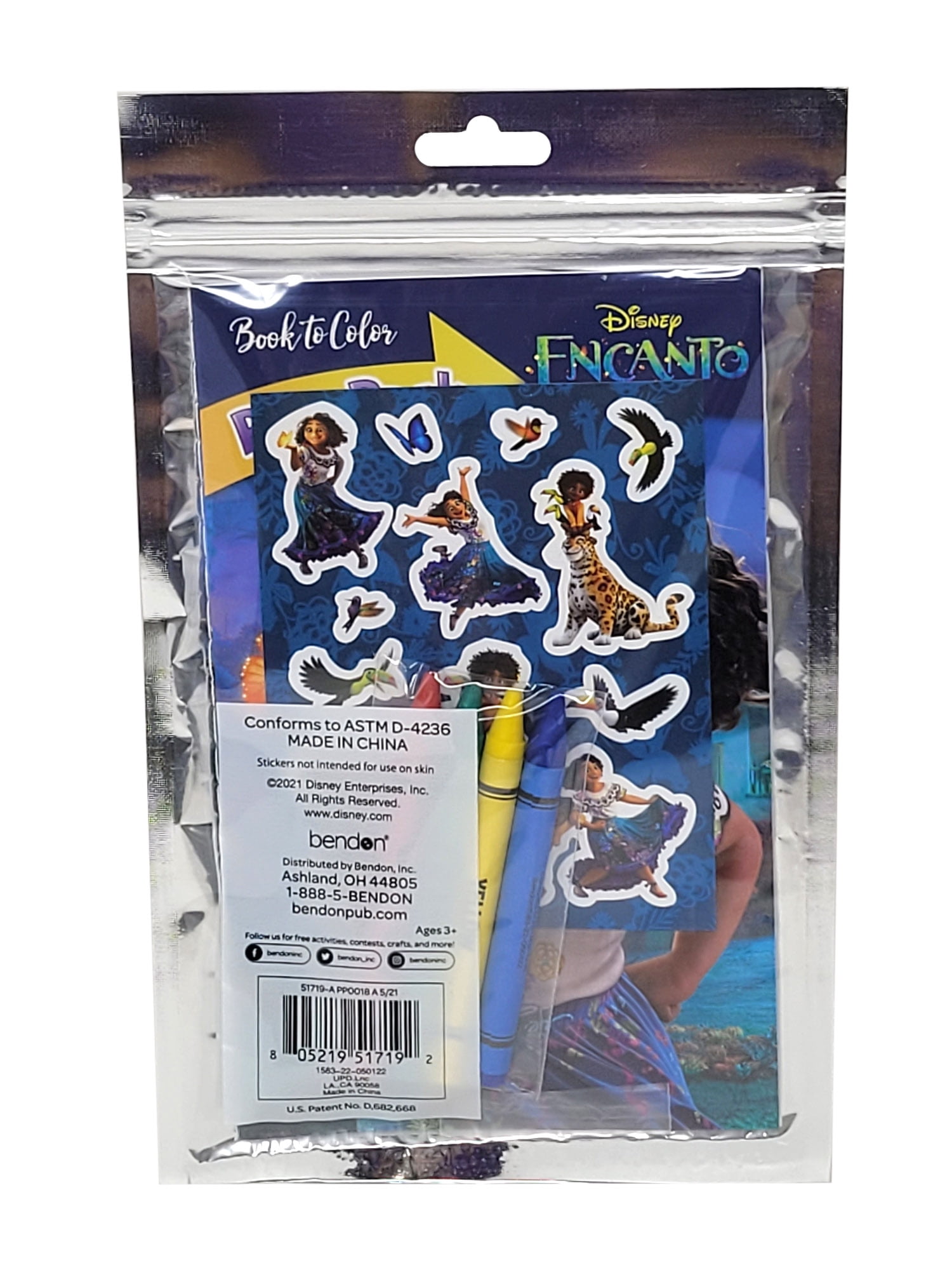 Disney Encanto Grab-n-Go Play Pack Activity Set with Crayons and Stickers (White, 10 Pack) xk4by