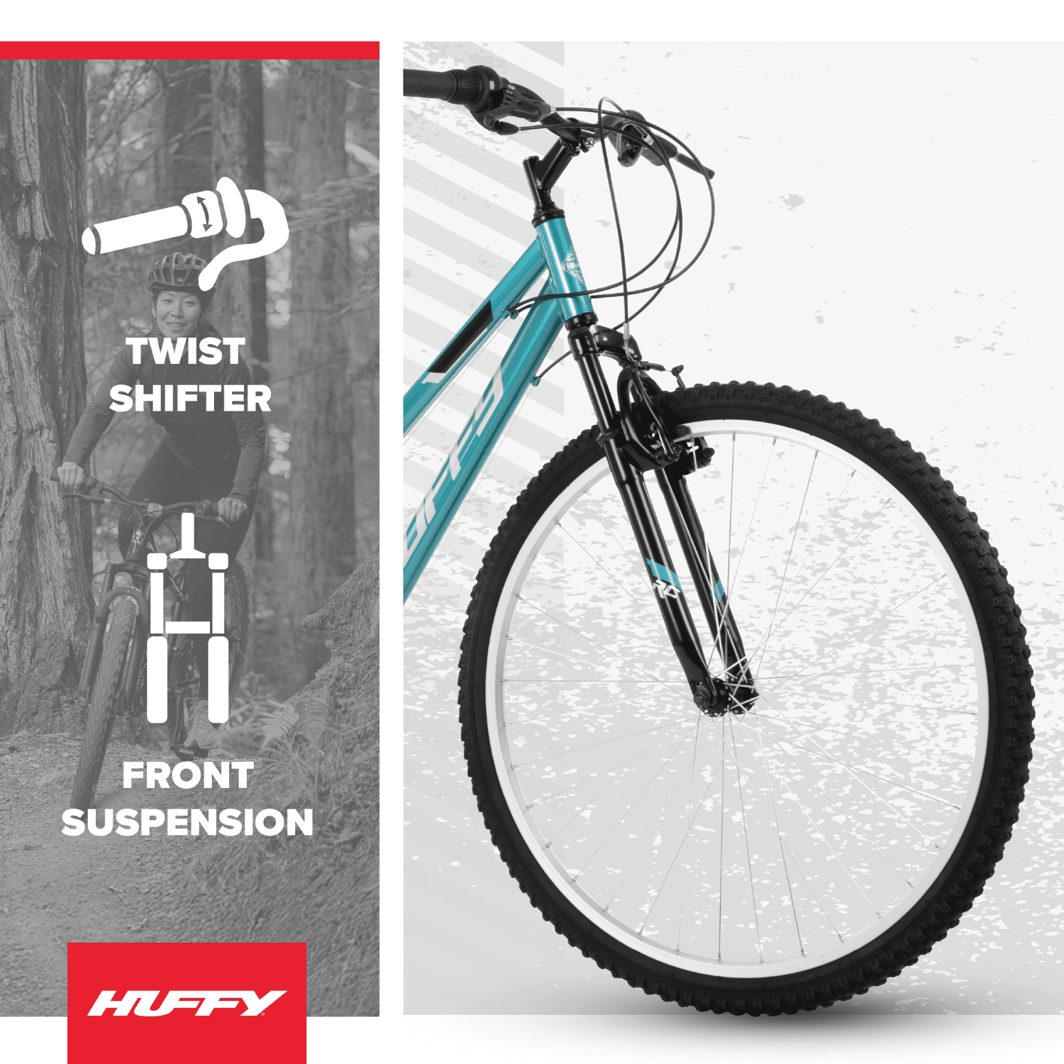 Huffy Rock Creek Mountain Bike, 18-Speed All-Terrain Trail Bicycle (Teal, 29 in) 6kj9n