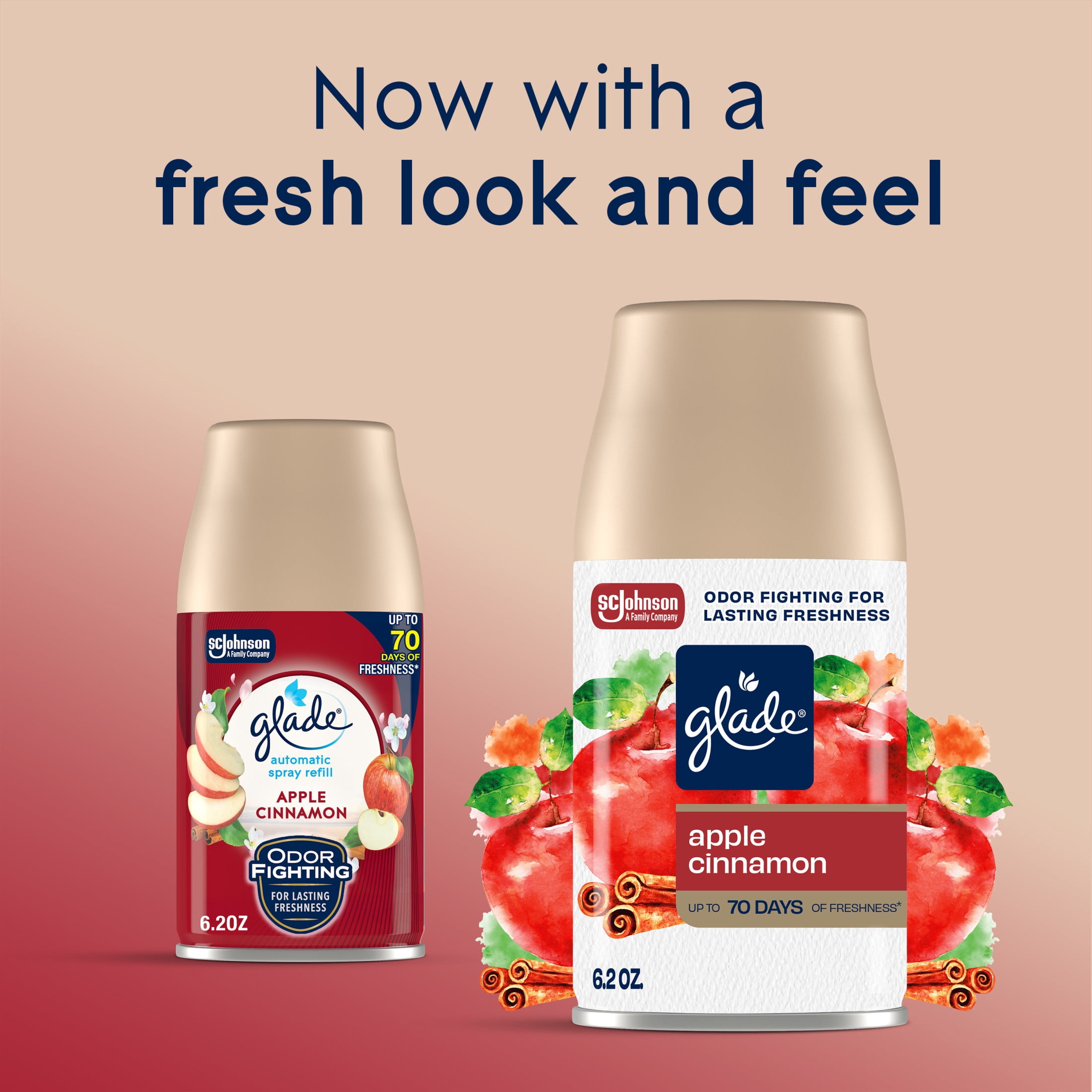 Glade Automatic Spray Air Freshener Refill, Apple Cinnamon Scent, Long-Lasting Fragrance (2 Count, 12.4 oz) z4j7f