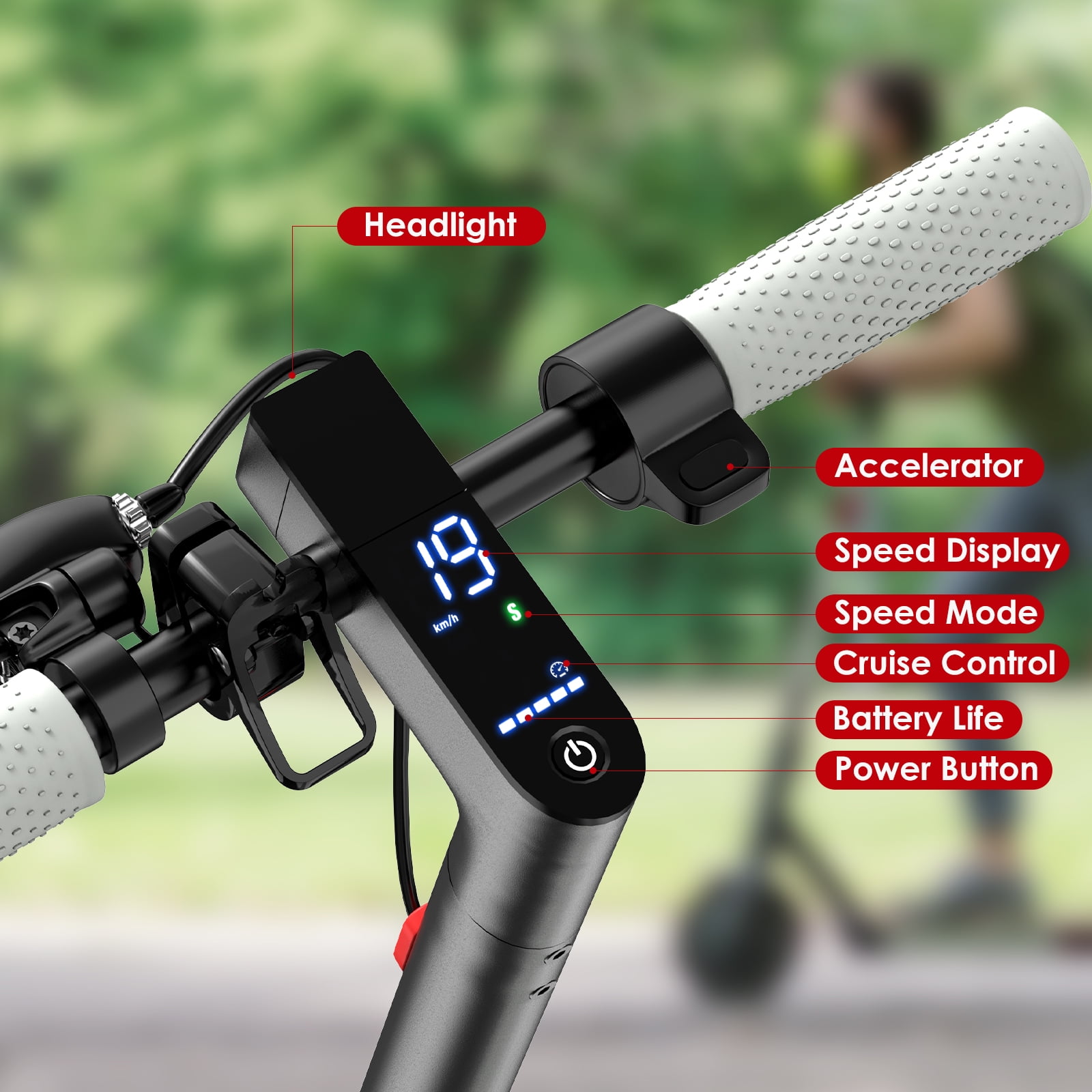 Kalorace Foldable Electric Scooter for Adults, 350W Motorized Commuter E-Scooter with Dual Suspension (Red, 8.5 in) pyb0h