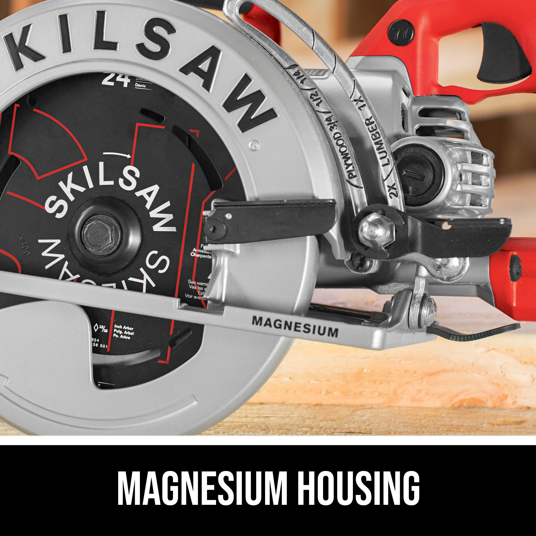 SKIL SPT77WML-01 15 Amp Corded Magnesium Worm Drive Circular Saw (Red, 7.25 in) gh89o