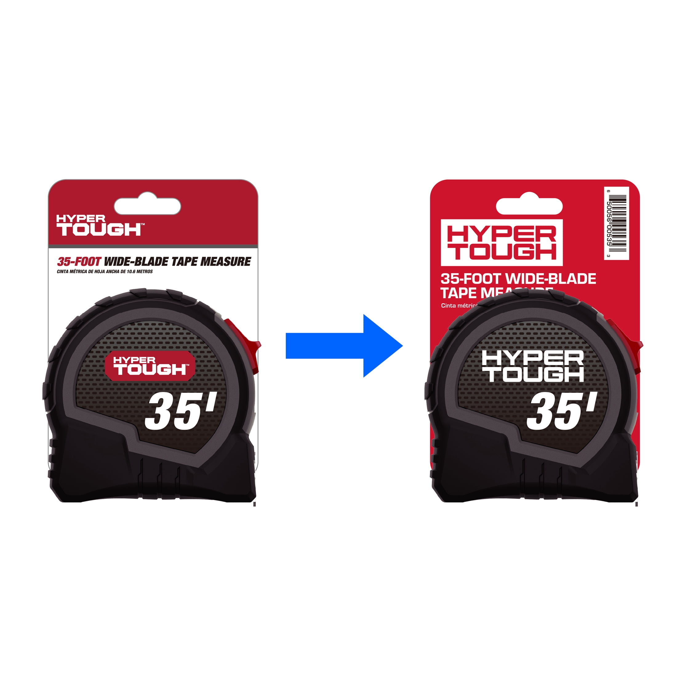 Hyper Tough Wide Blade Steel Tape Measure (Grey, 35 ft) 1tlmu