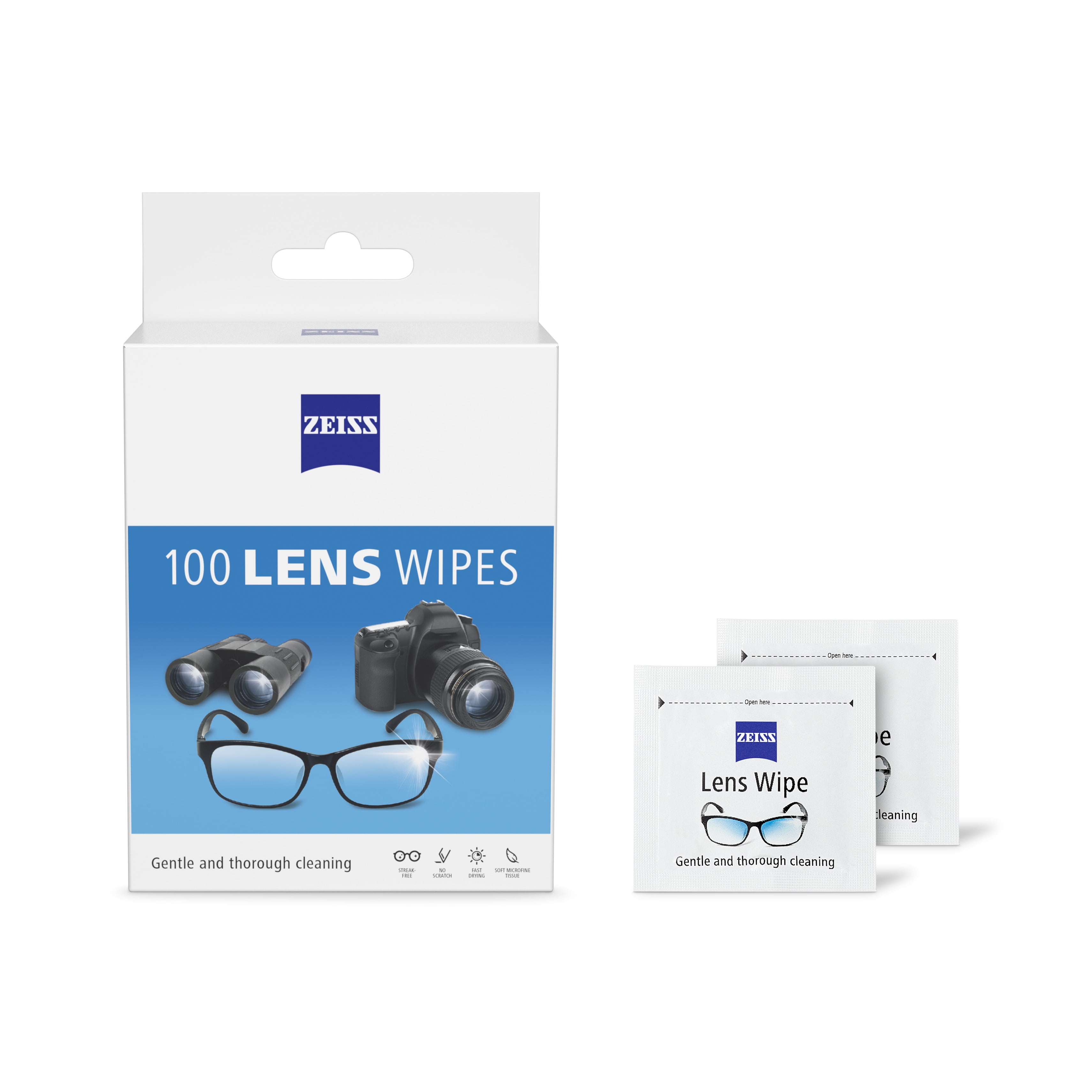 ZEISS Pre-Moistened Eyeglass Lens Cleaning Wipes (Clear, 100 Count) hm9mk