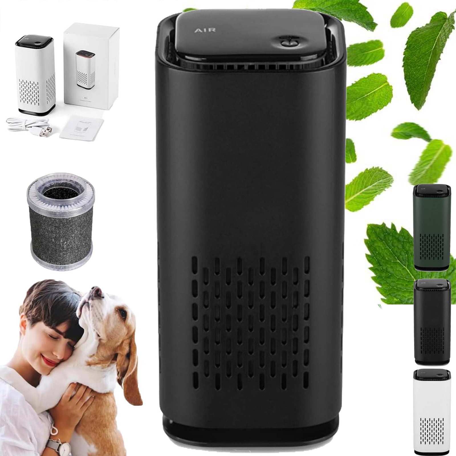 fvbhty Pet Air Purifier for Home with True Filter (Black, 990 sq ft) 6ekj3