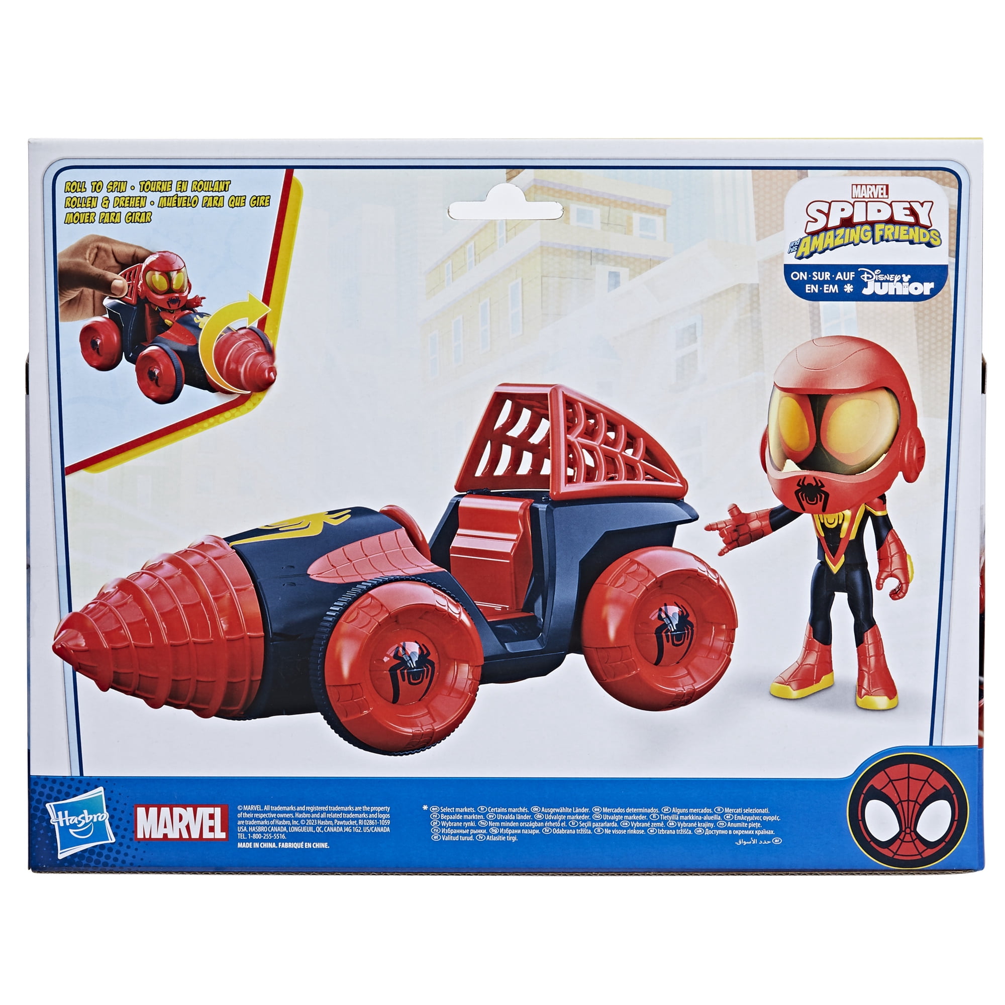 Spidey and His Amazing Friends Web-Spinners Miles Morales Drill Spinner Toy Car (4 in Figure) lzs99