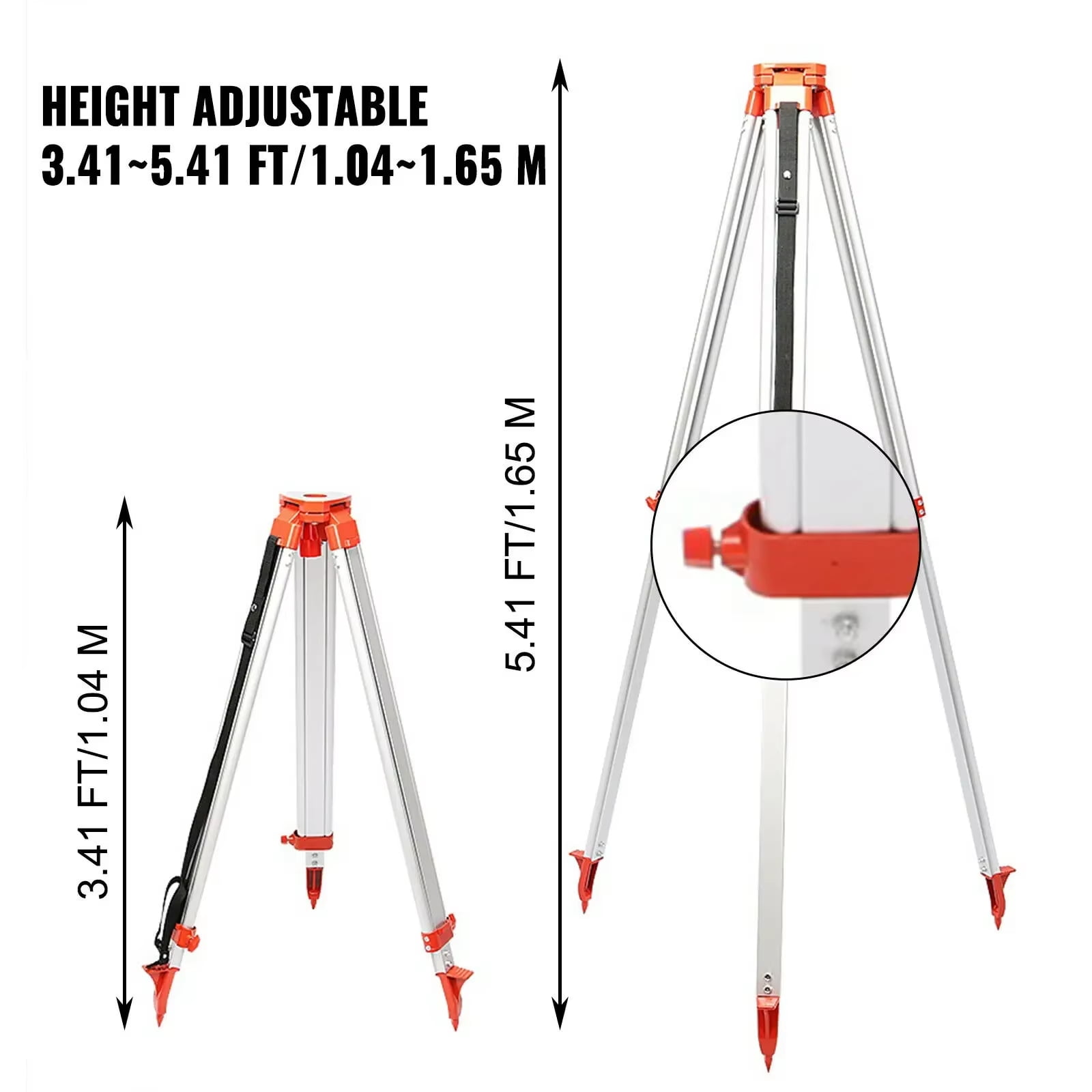 SIHAO Self-Leveling Rotary Laser Level Kit, 360-Degree Horizontal Vertical Transit with Tripod & 16.4 ft Staff (Red, 1640 ft Range) 845l9