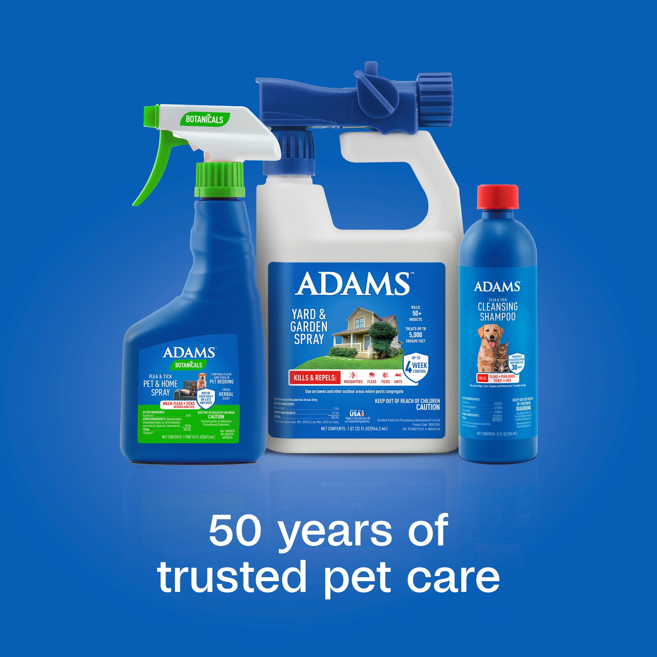 ADAMS Flea & Tick Cleansing Shampoo for Dogs and Cats, Pet Grooming Treatment for Fleas, Ticks, and Lice (Blue, 12 fl oz) ul36n