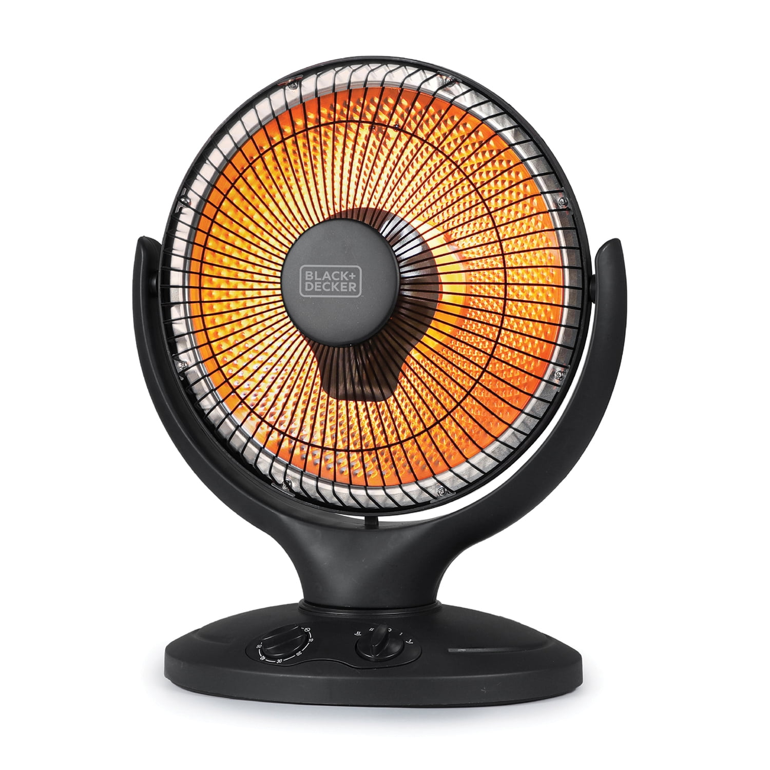 BLACK+DECKER Oscillating Radiant Dish Ceramic Heater (Black, 14 in) ywiil