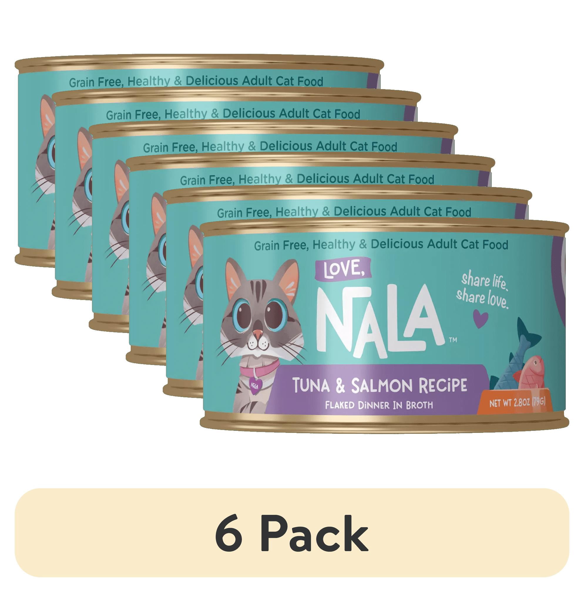 Love, Nala Adult Cat Flaked Wet Cat Food Tuna & Salmon Recipe (6 Pack, 2.8 oz) 85gnv
