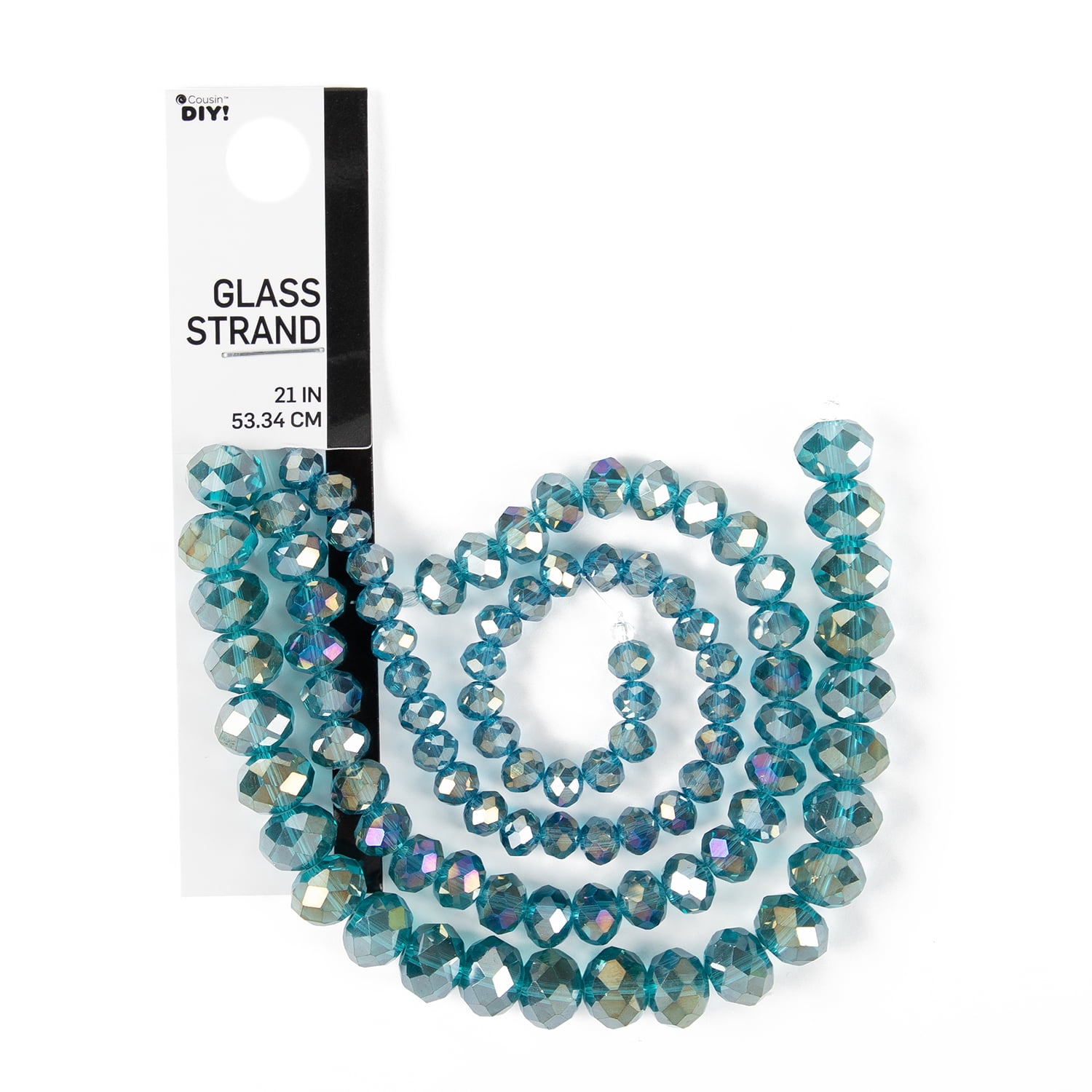 CousinDIY Glass Rondelle Beads for Jewelry Making (Indicolite Teal AB, 88 Pieces) 526v8