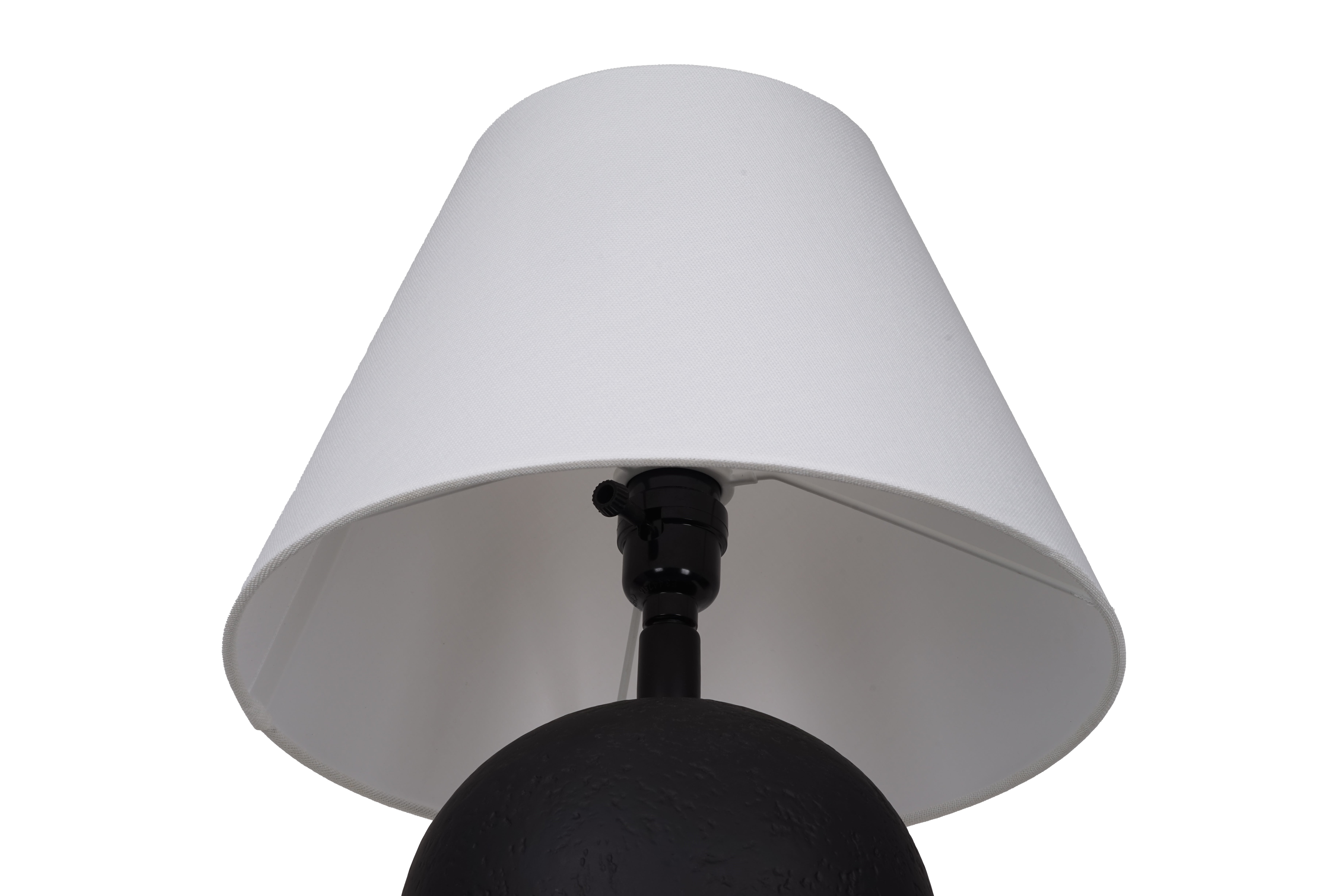 Better Homes & Gardens Ceramic Urn Table Lamp, Matte Black Finish, with White Linen Shade (18 in) ky2zm