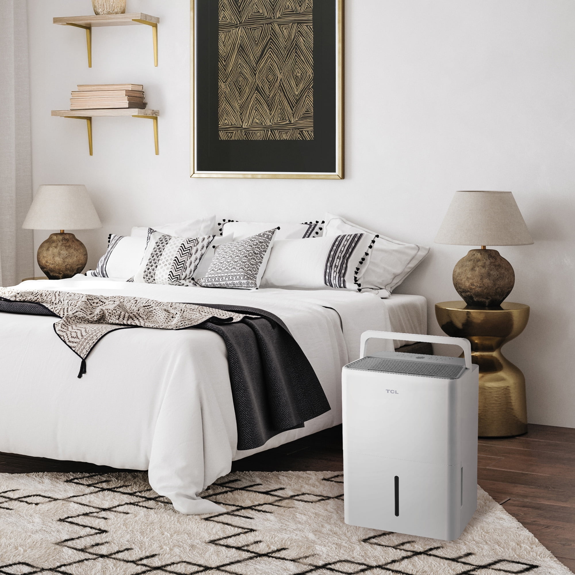 TCL 25 Pint Smart Dehumidifier, Energy Star Certified, Quiet Operation, App-Controlled, Portable Design (White, 25 Pint) yqem7