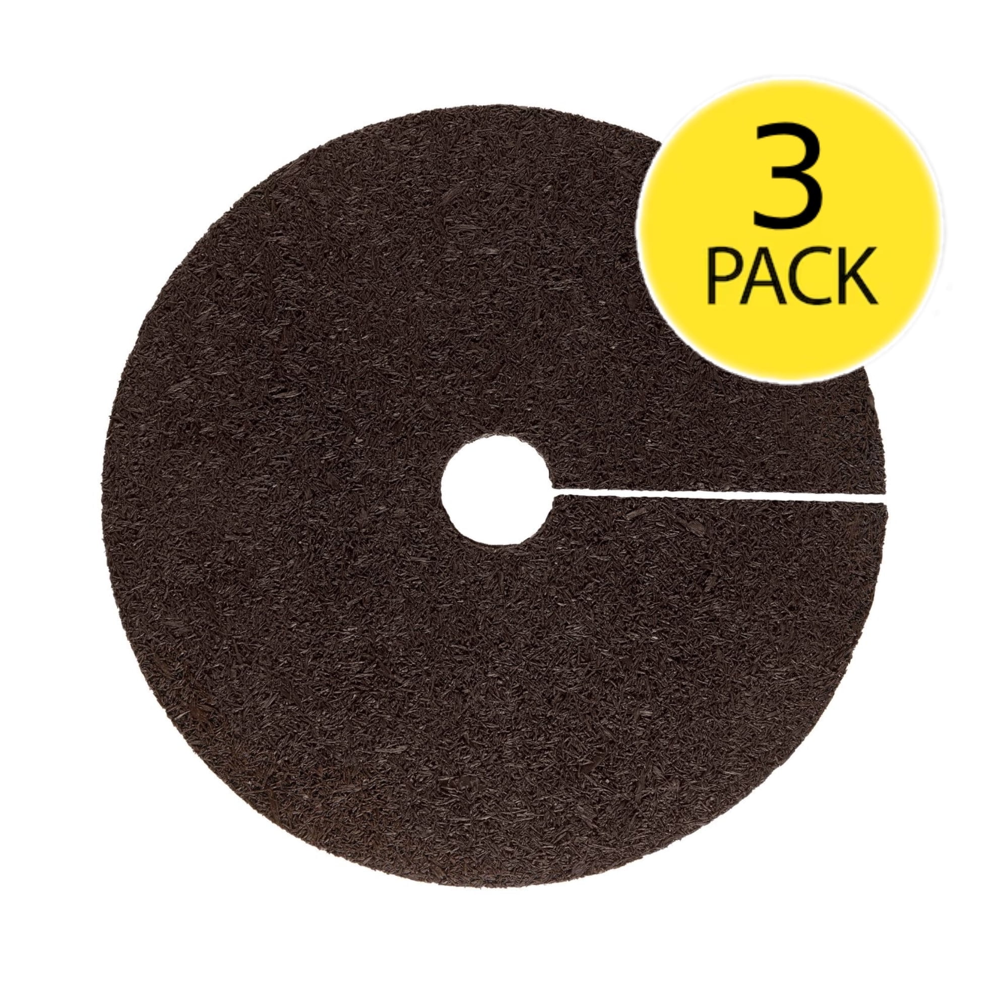 GroundSmart Rubber Mulch Tree Ring, Weed Barrier and Erosion Control (Brown, 24 in, 3 Pack) al311
