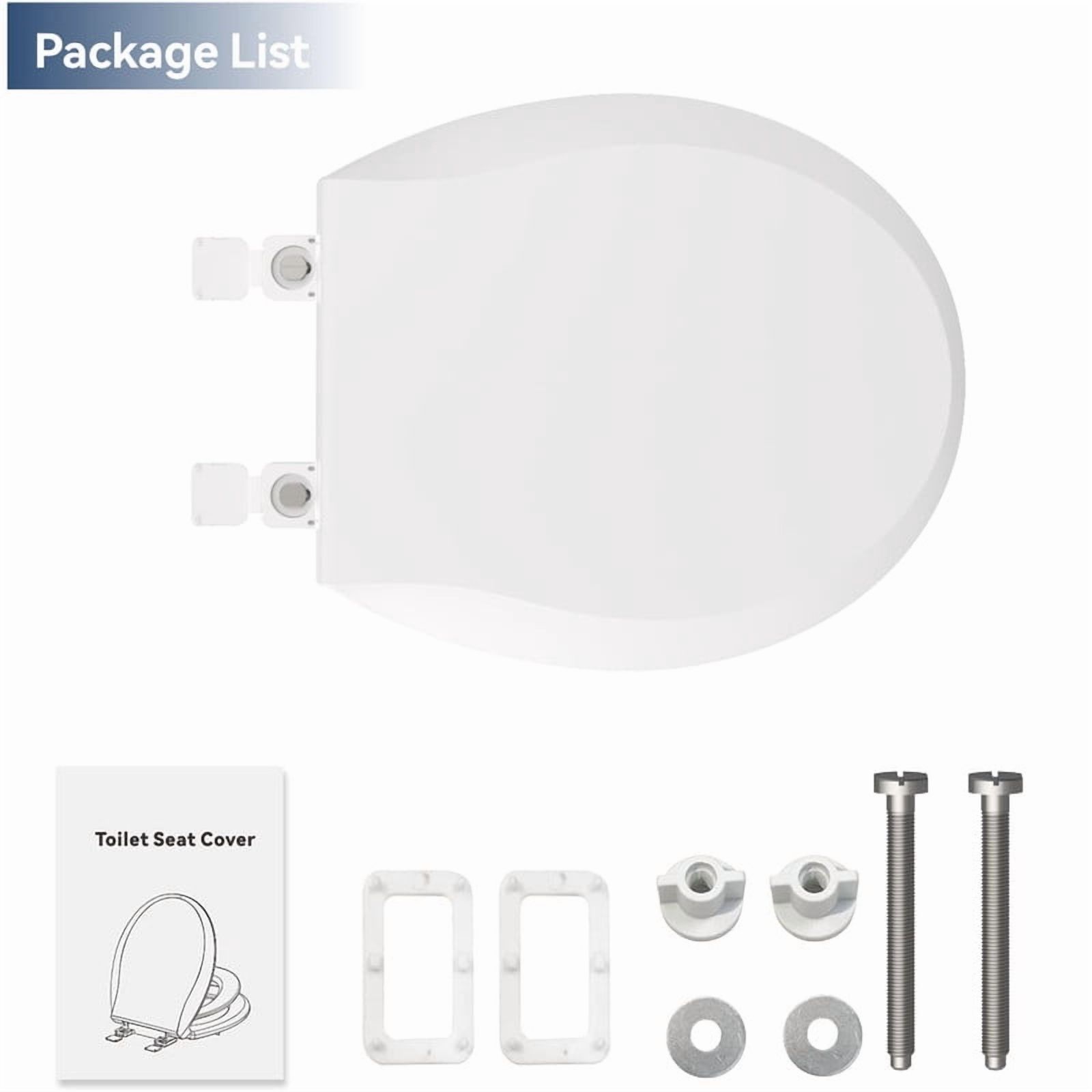 Auktopt Round Toilet Seat with Built-in Toddler Potty Training Seat (Soft Close, White) 22cqj - Image 3