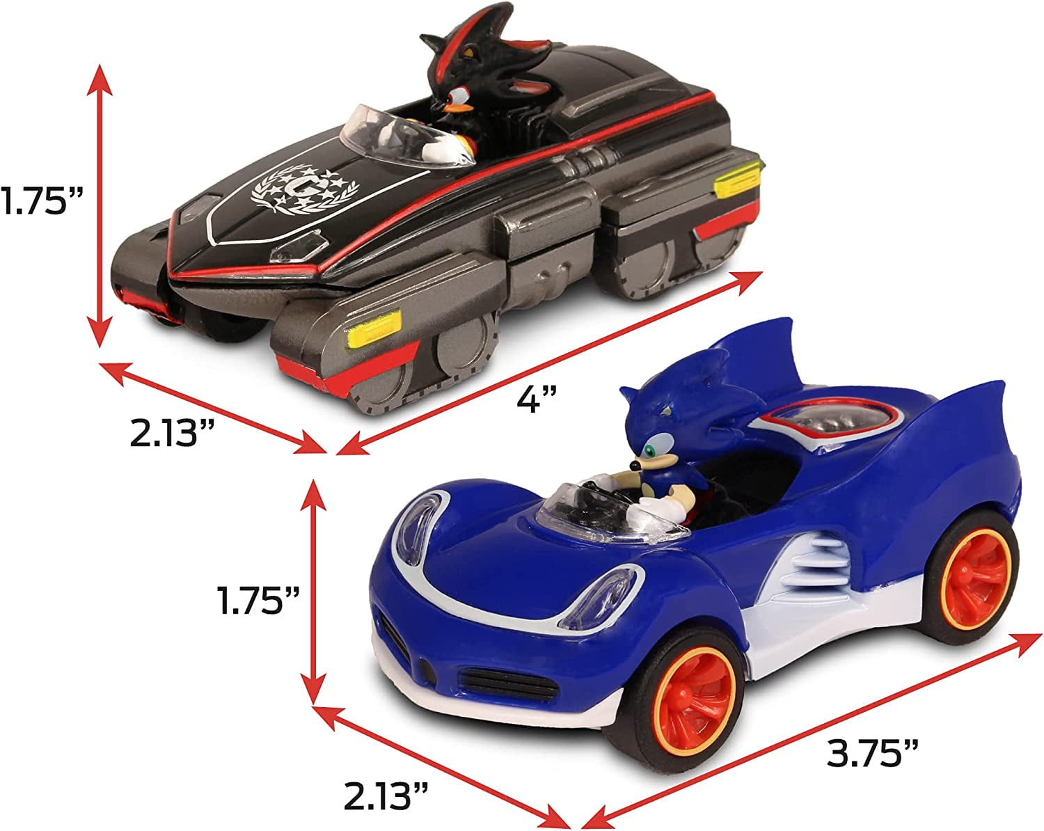 Sonic All Stars Racing Pull Back Action Figure Set (Sonic and Shadow, 2 Pack) 3d5fz