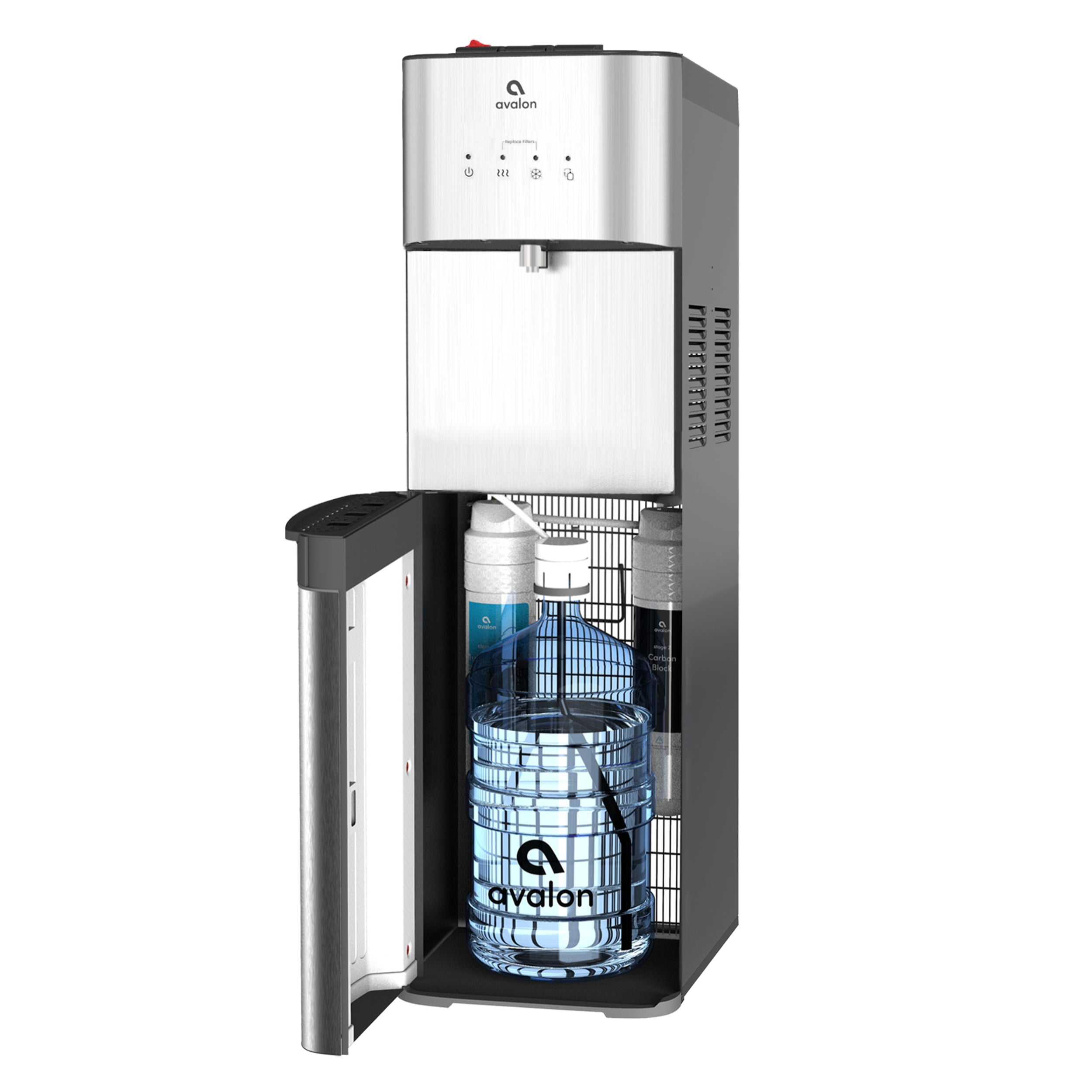 Avalon Bottom Loading Stainless Steel Water Cooler with Filtration (Silver, 3 Gallon) 2827j