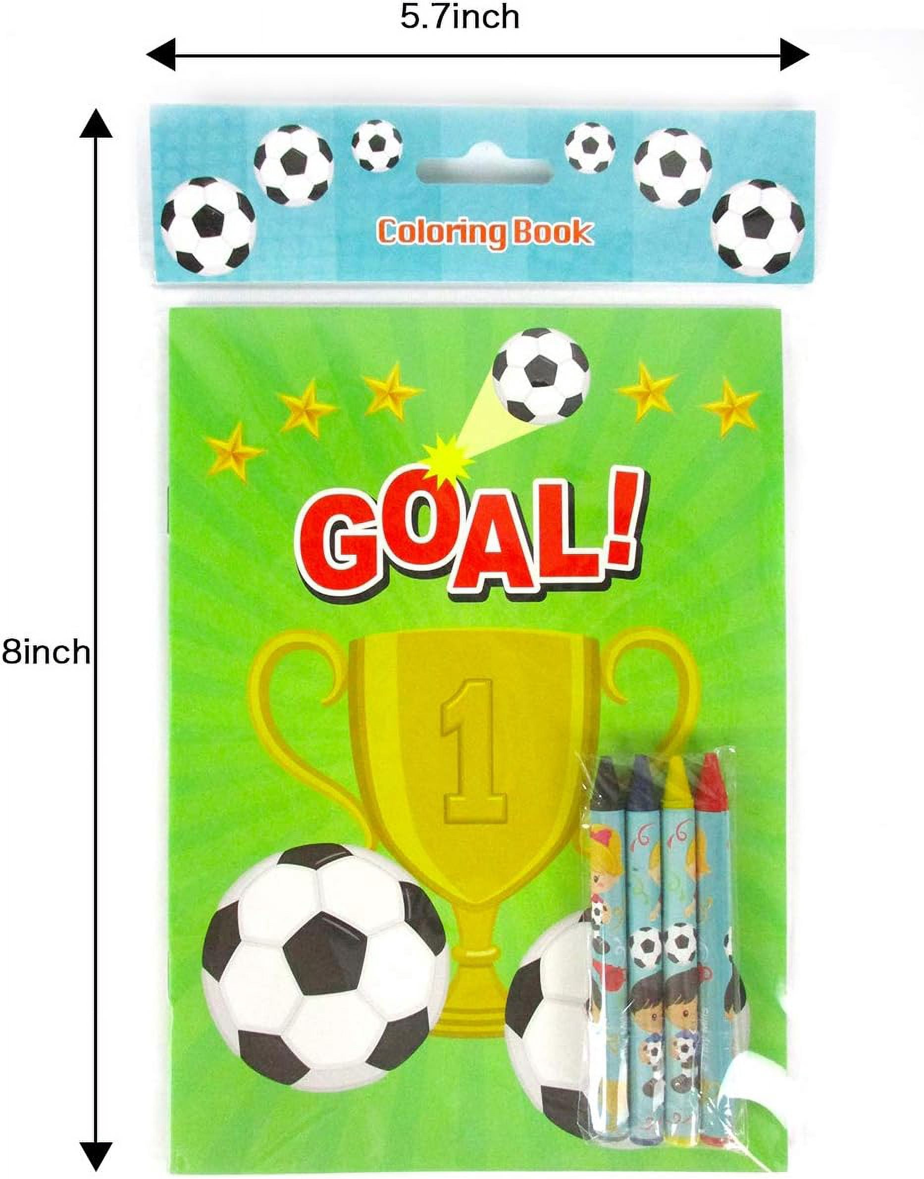Tinymills Soccer Themed Coloring Books Activity Set for Kids (12 Books, 48 Crayons, 9 in x 7 in) svd1a