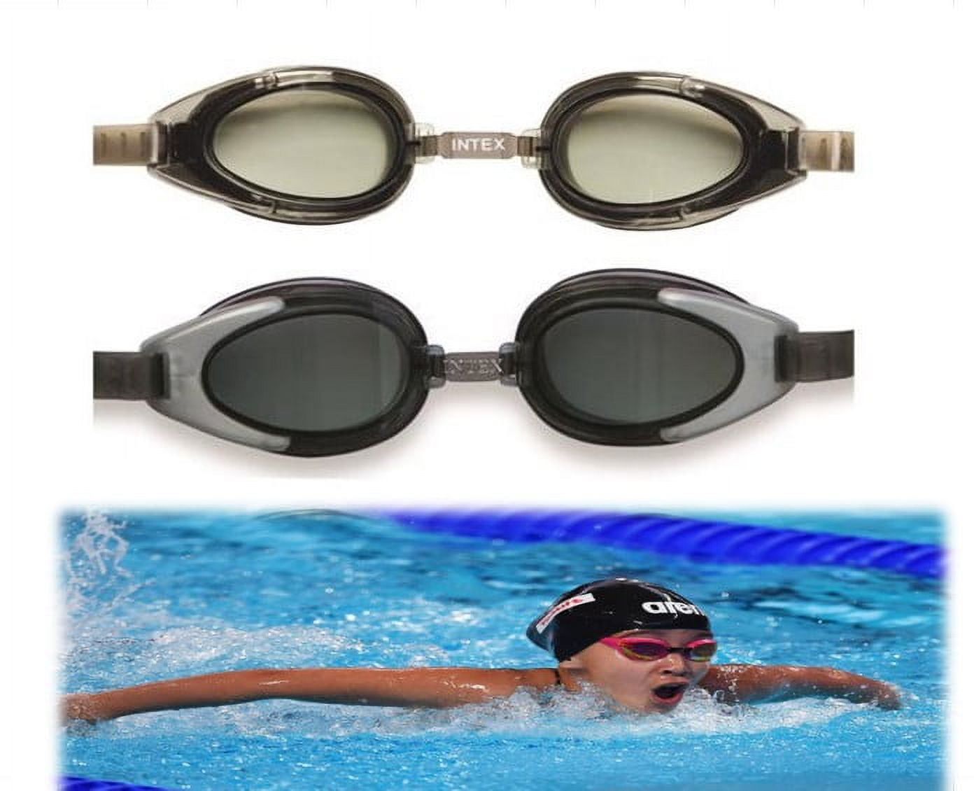 Intex Water Pro Swim Goggles with UV Protection Tinted Lens (One Size) vrvjz