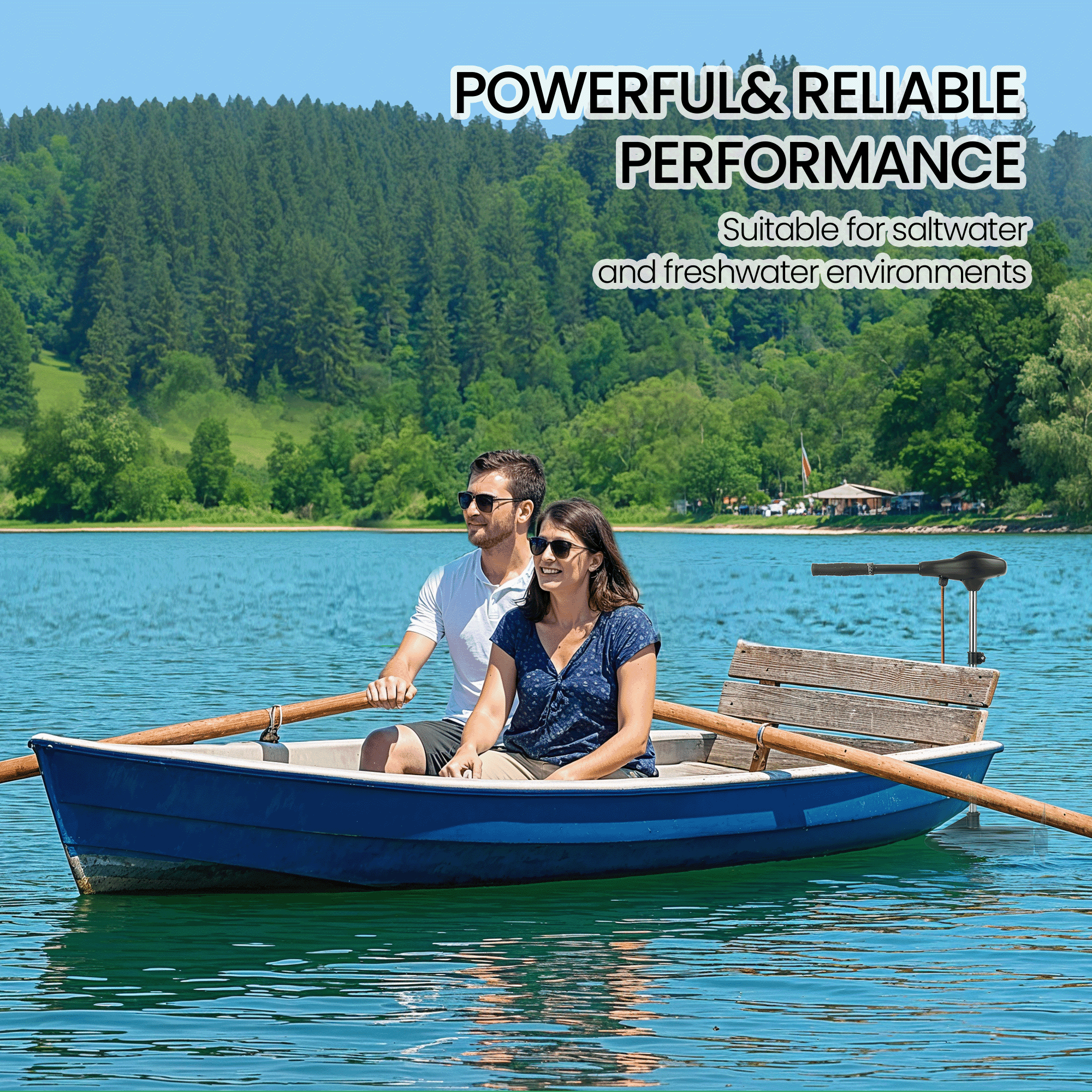 Naipo Electric Trolling Motor (68 lb Thrust, 8 Speeds) Freshwater Boat Motor with LED Battery Indicator and Telescoping Handle wktu5