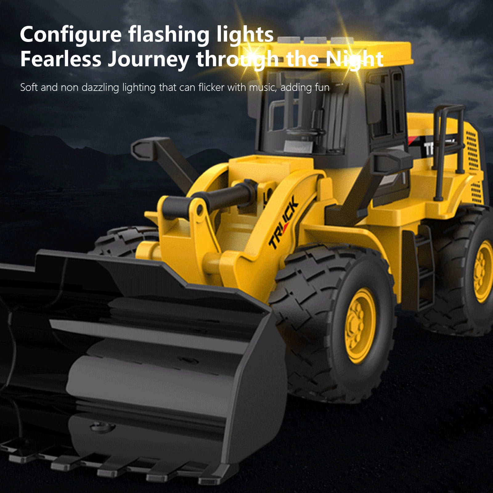 Fuebueo Push and Go Construction Excavator Toy for Toddlers (Yellow, 1 Pack) ul5ri