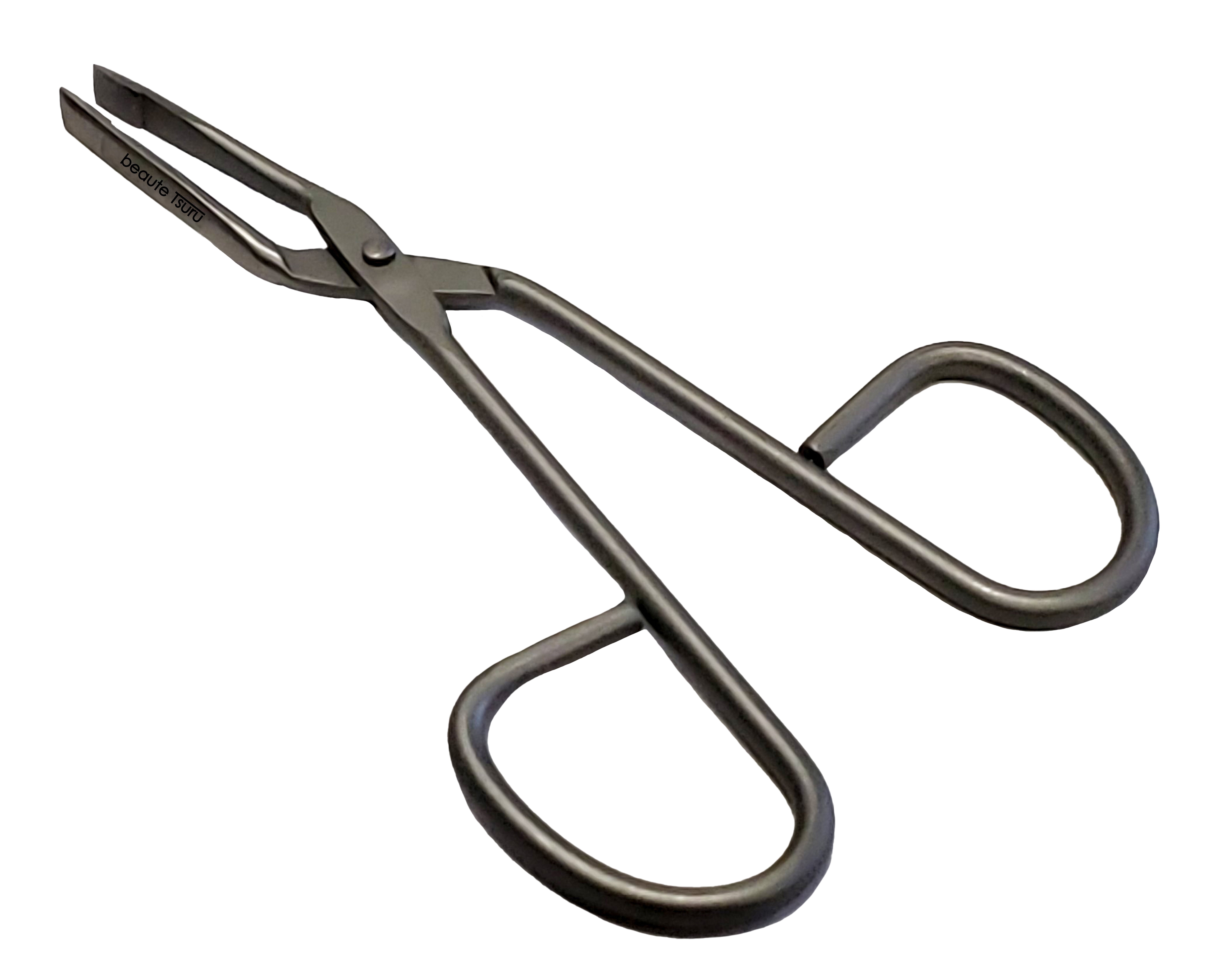 beaute Tsuru Professional Scissor Handle Tweezer for Eyebrow Shaping and Hair Removal (Silver, 4 in) za5fh