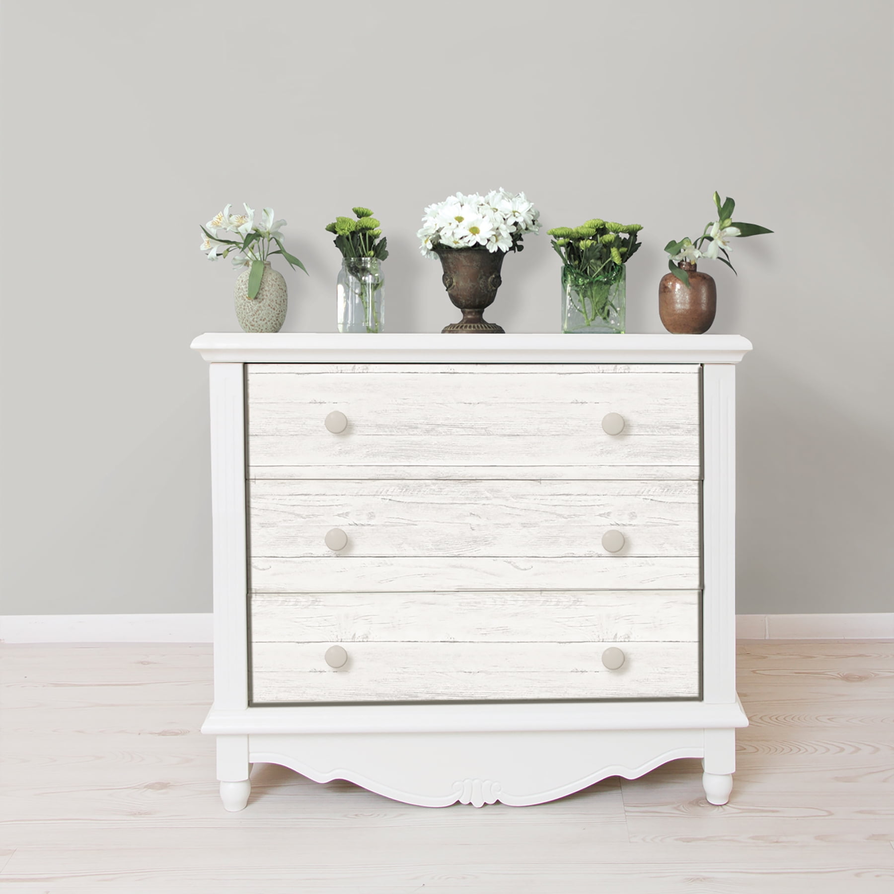 NuWallpaper Shiplap Vinyl Peel And Stick Wallpaper Sample (White, 8 in x 10 in) m5d4c